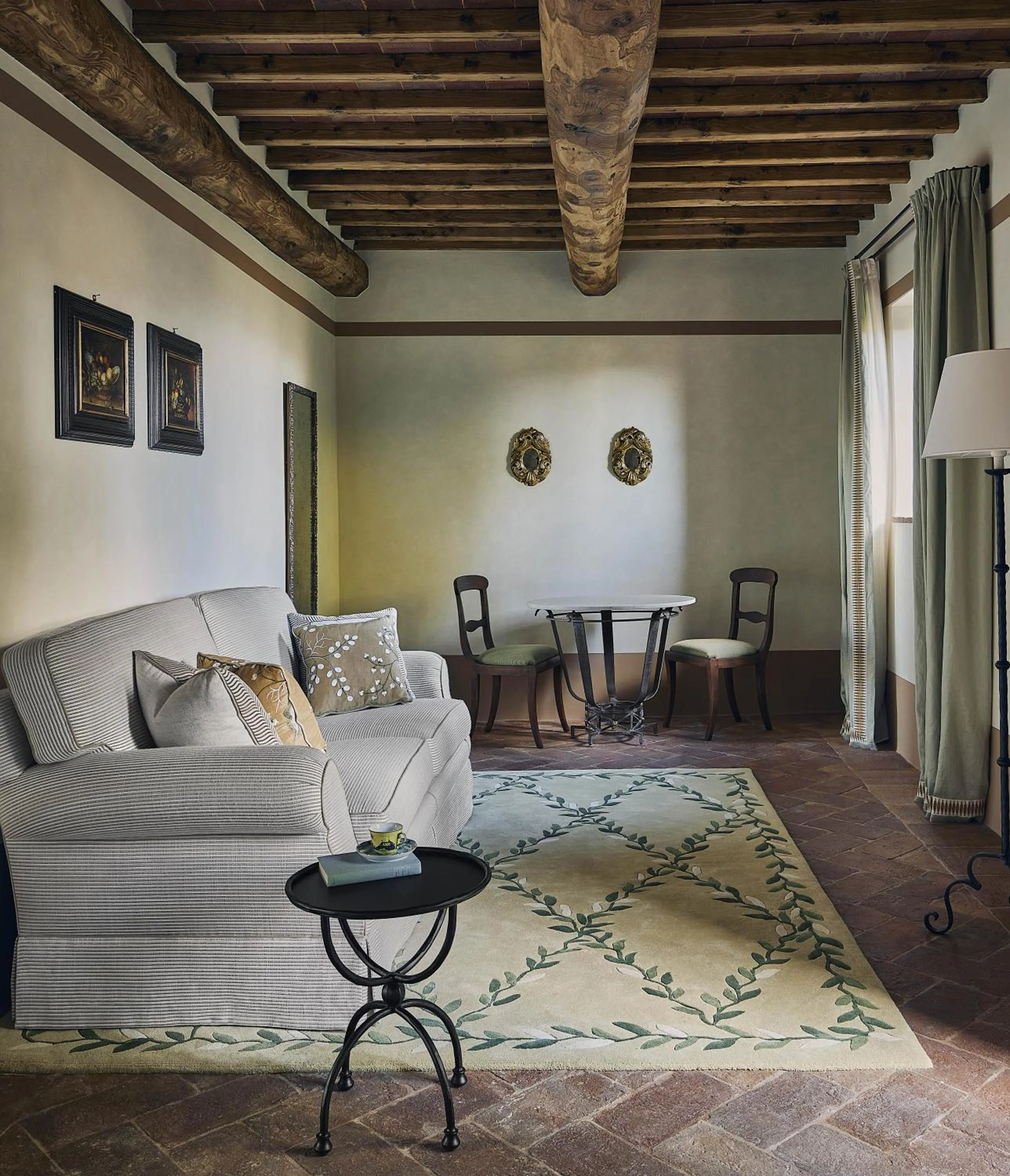 Seating area in Castello di Casole, A Belmond Hotel, Tuscany