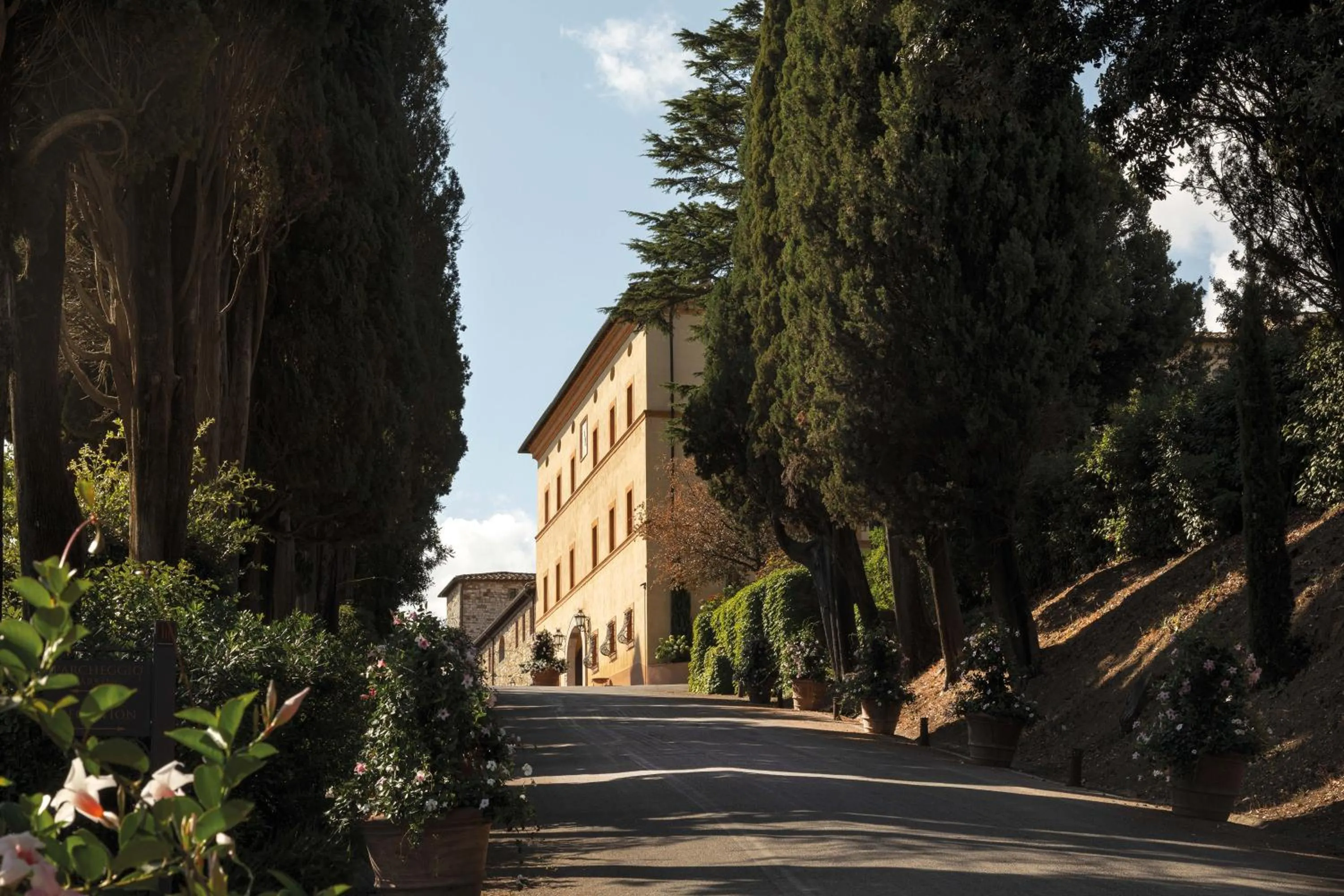 Facade/entrance in Castello di Casole, A Belmond Hotel, Tuscany