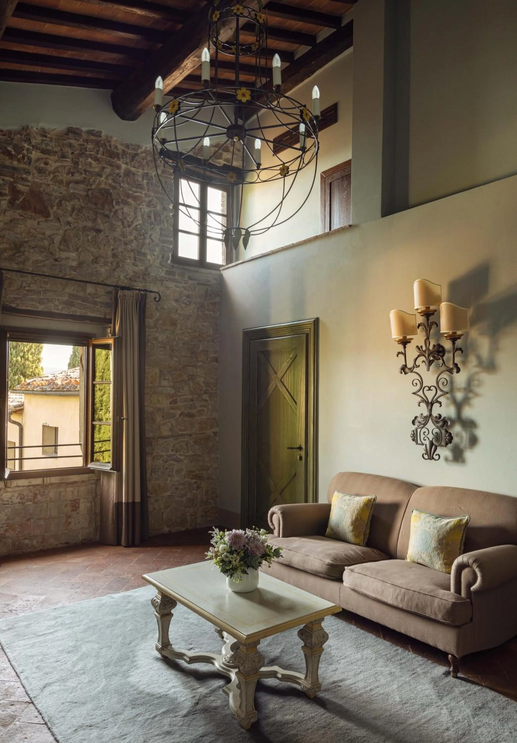 Living room in Castello di Casole, A Belmond Hotel, Tuscany