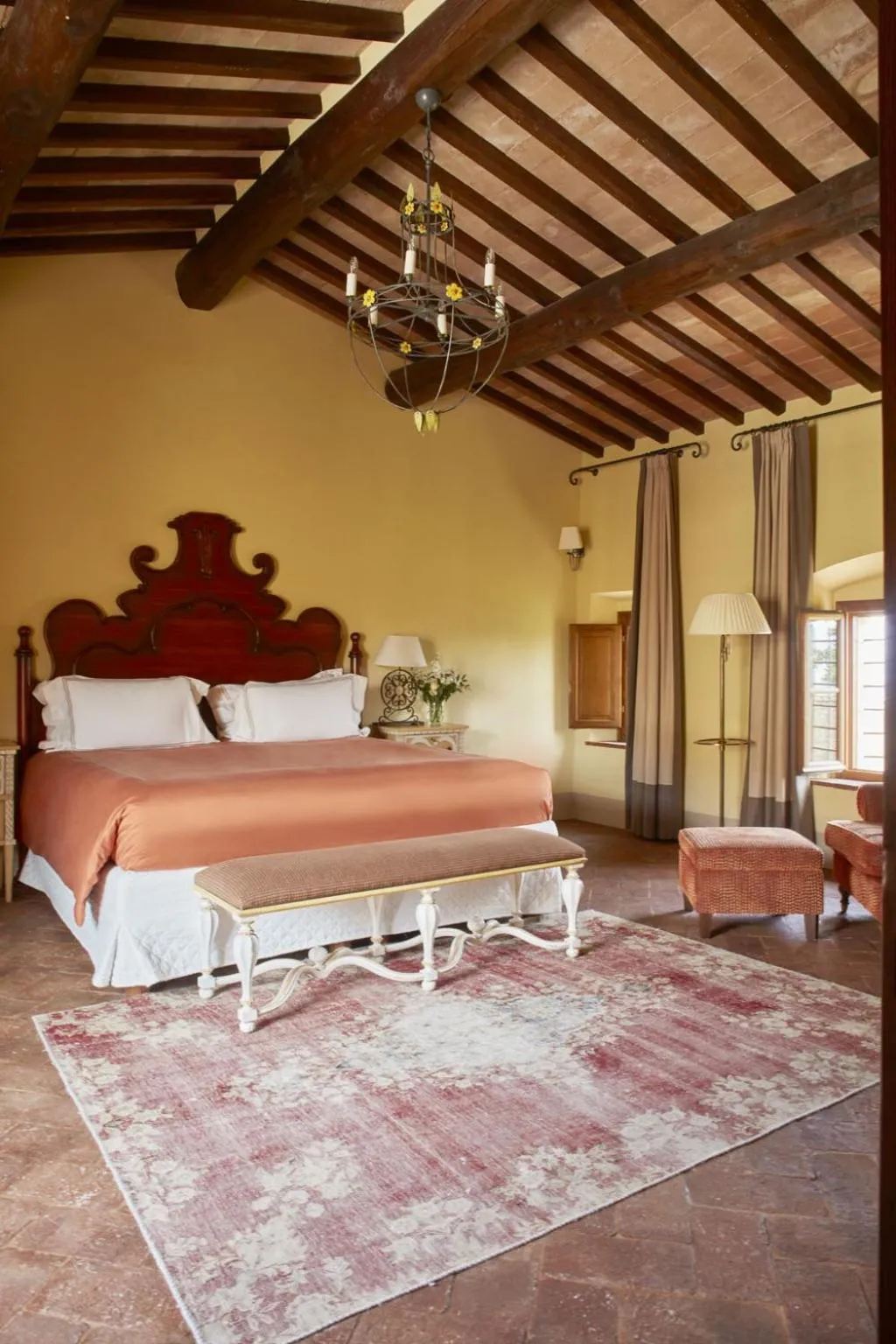Bedroom, Bed in Castello di Casole, A Belmond Hotel, Tuscany