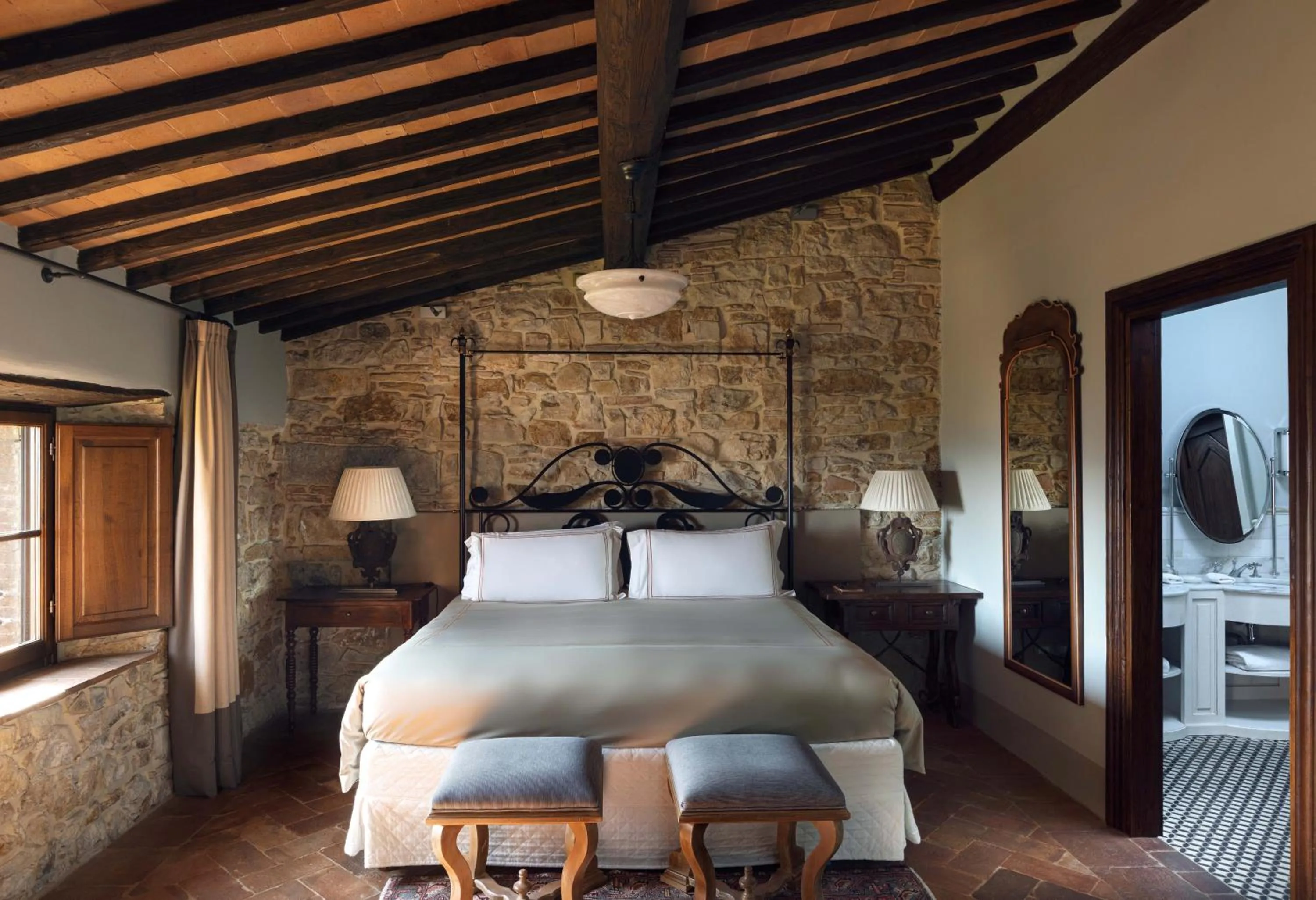 Bedroom, Bed in Castello di Casole, A Belmond Hotel, Tuscany