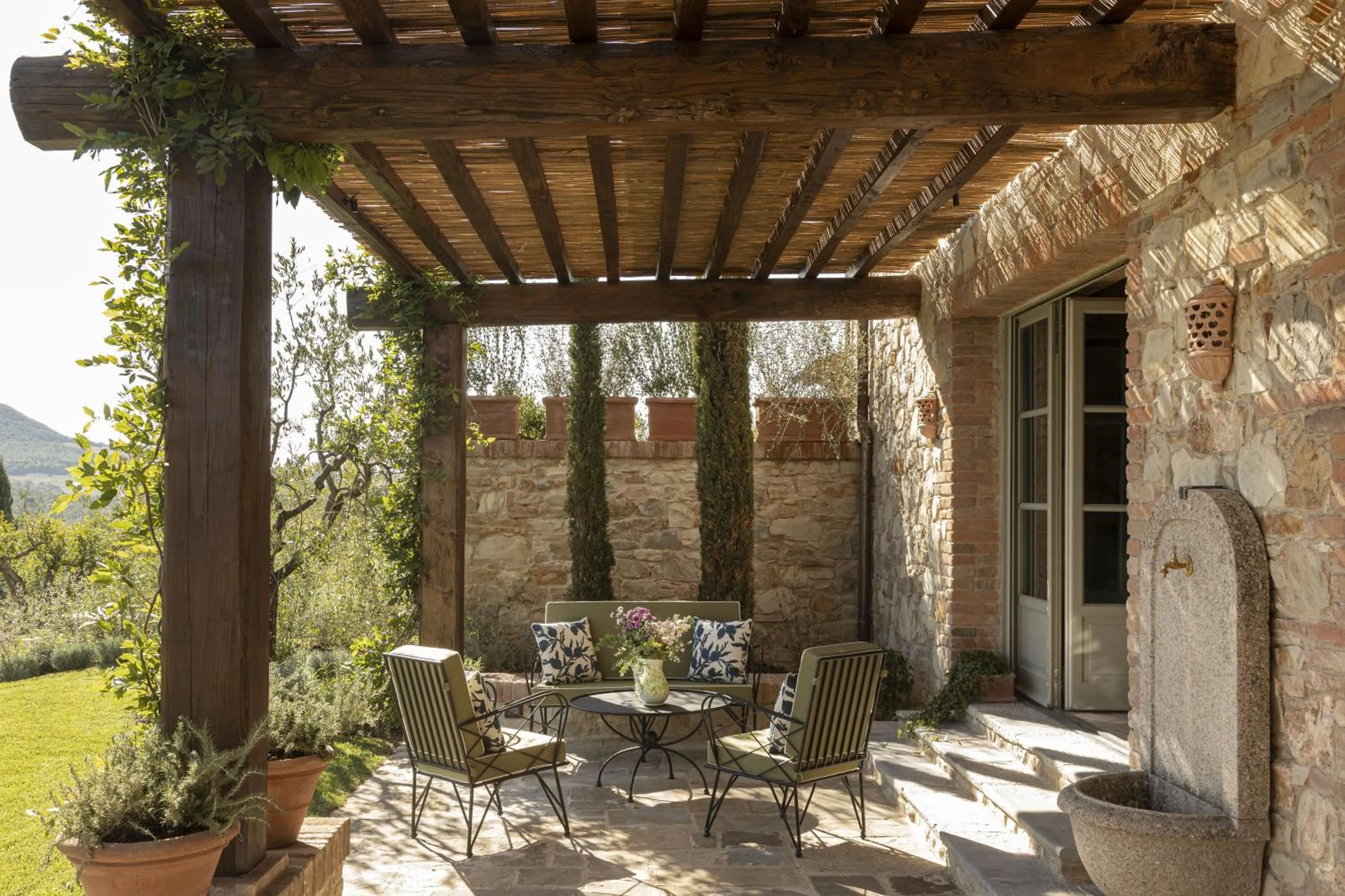 Patio in Castello di Casole, A Belmond Hotel, Tuscany