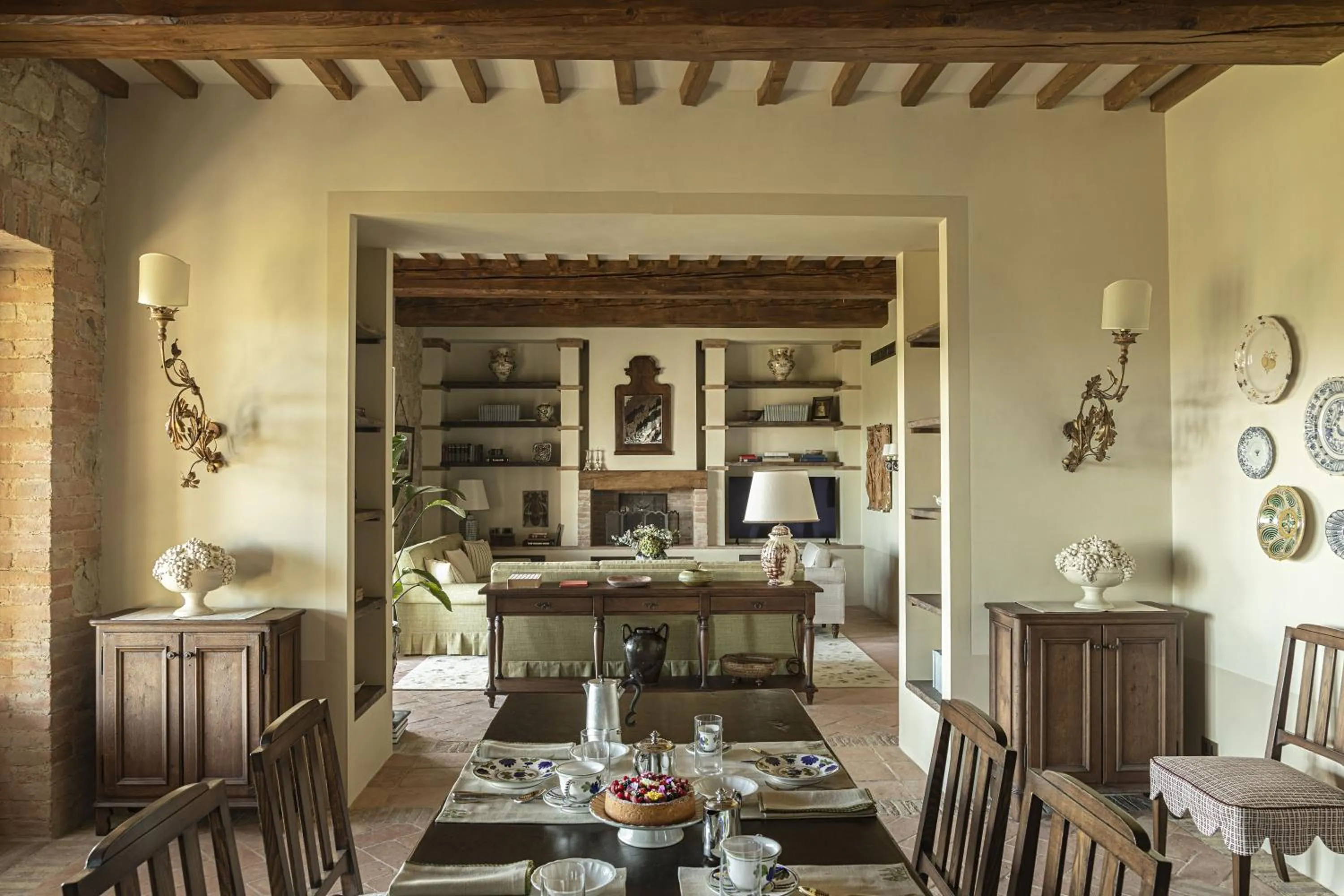 Dining area in Castello di Casole, A Belmond Hotel, Tuscany