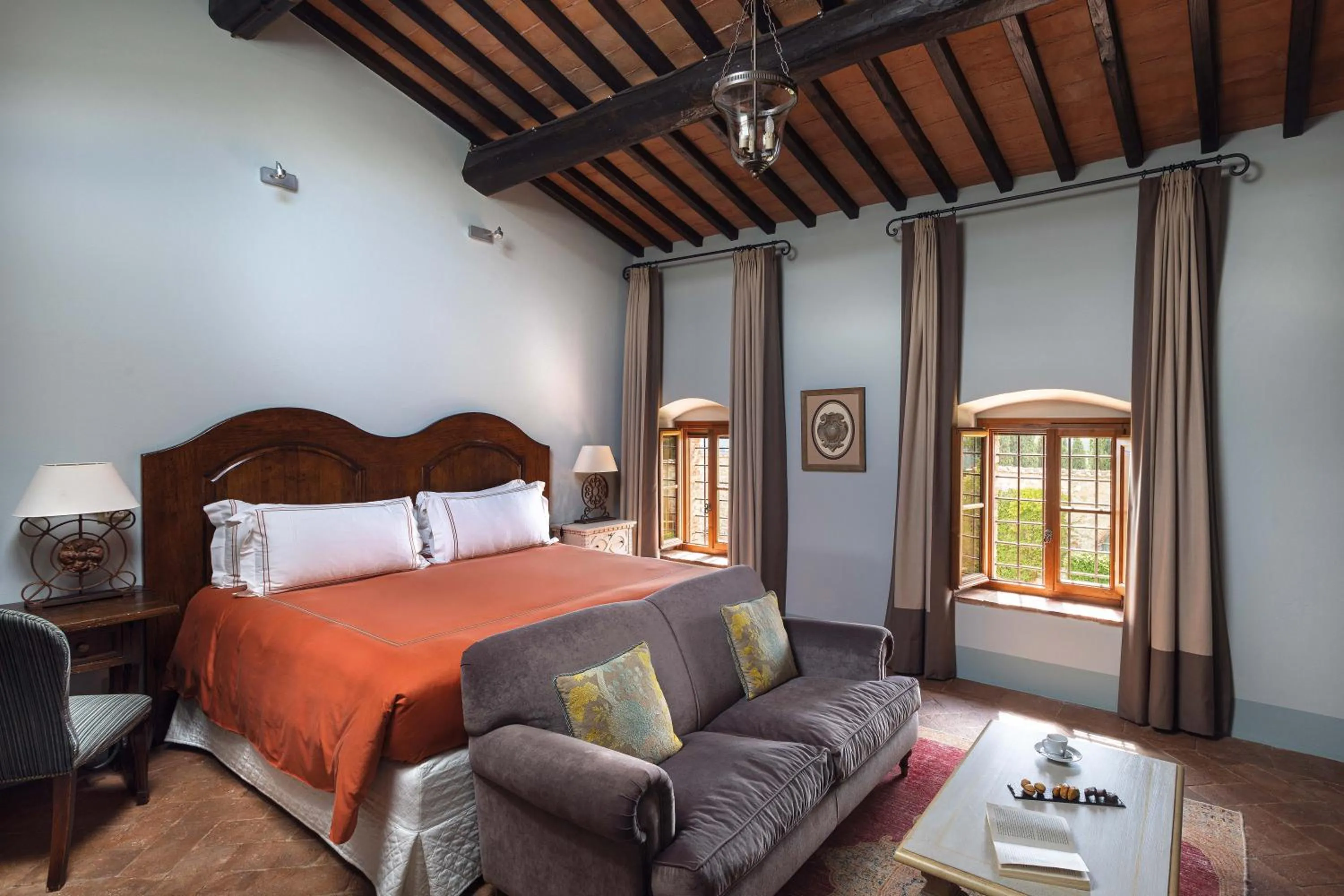 Bedroom, Bed in Castello di Casole, A Belmond Hotel, Tuscany