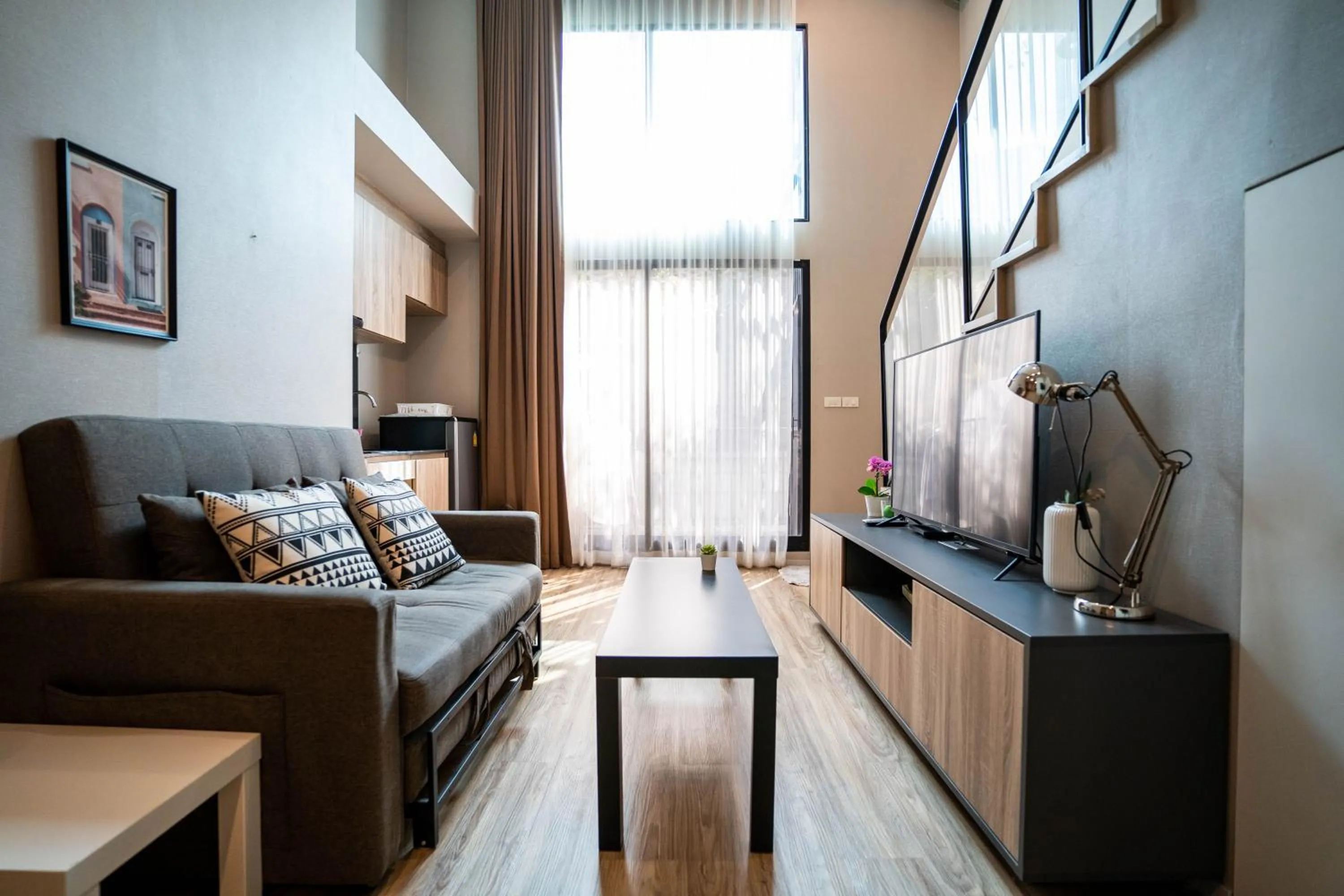 Living room in Blossom Sathon Condo