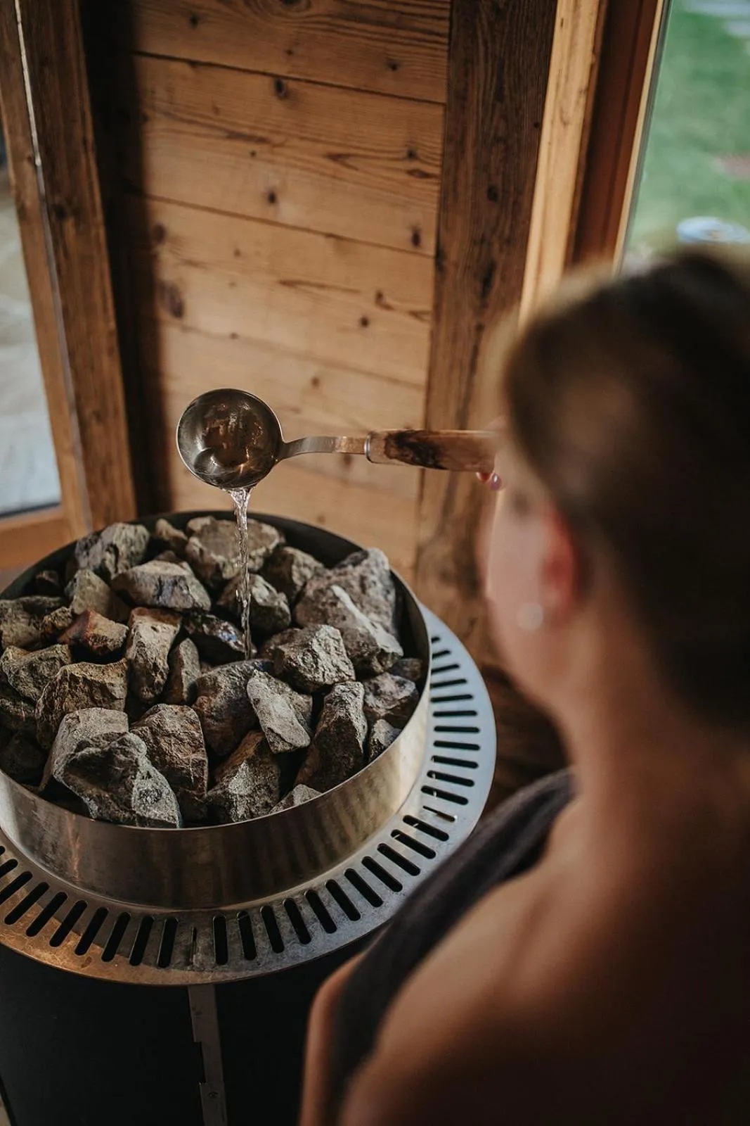 Sauna in Presulis Hideaway Apartments & Restaurant