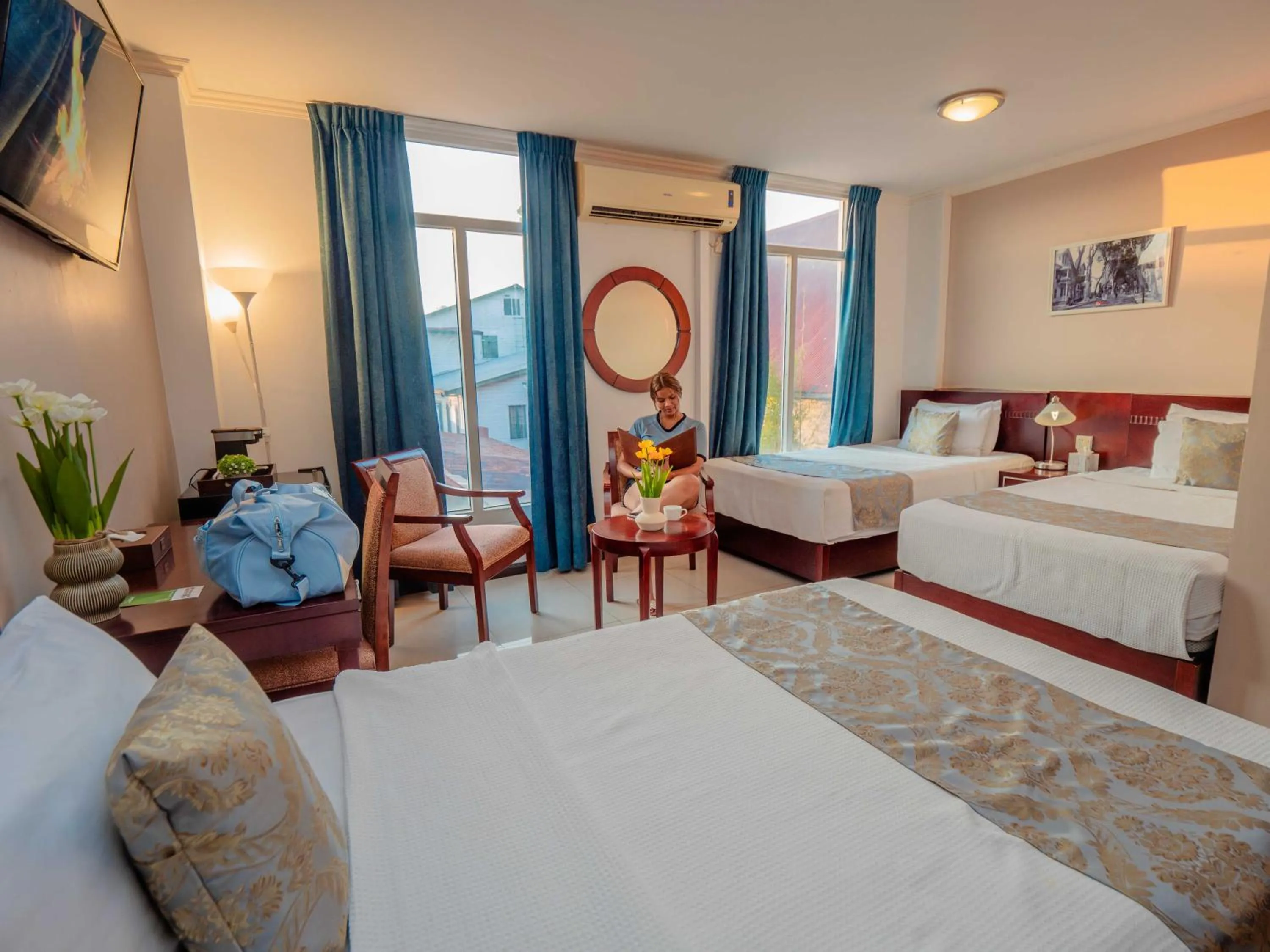 Bed in Hotel Palacio