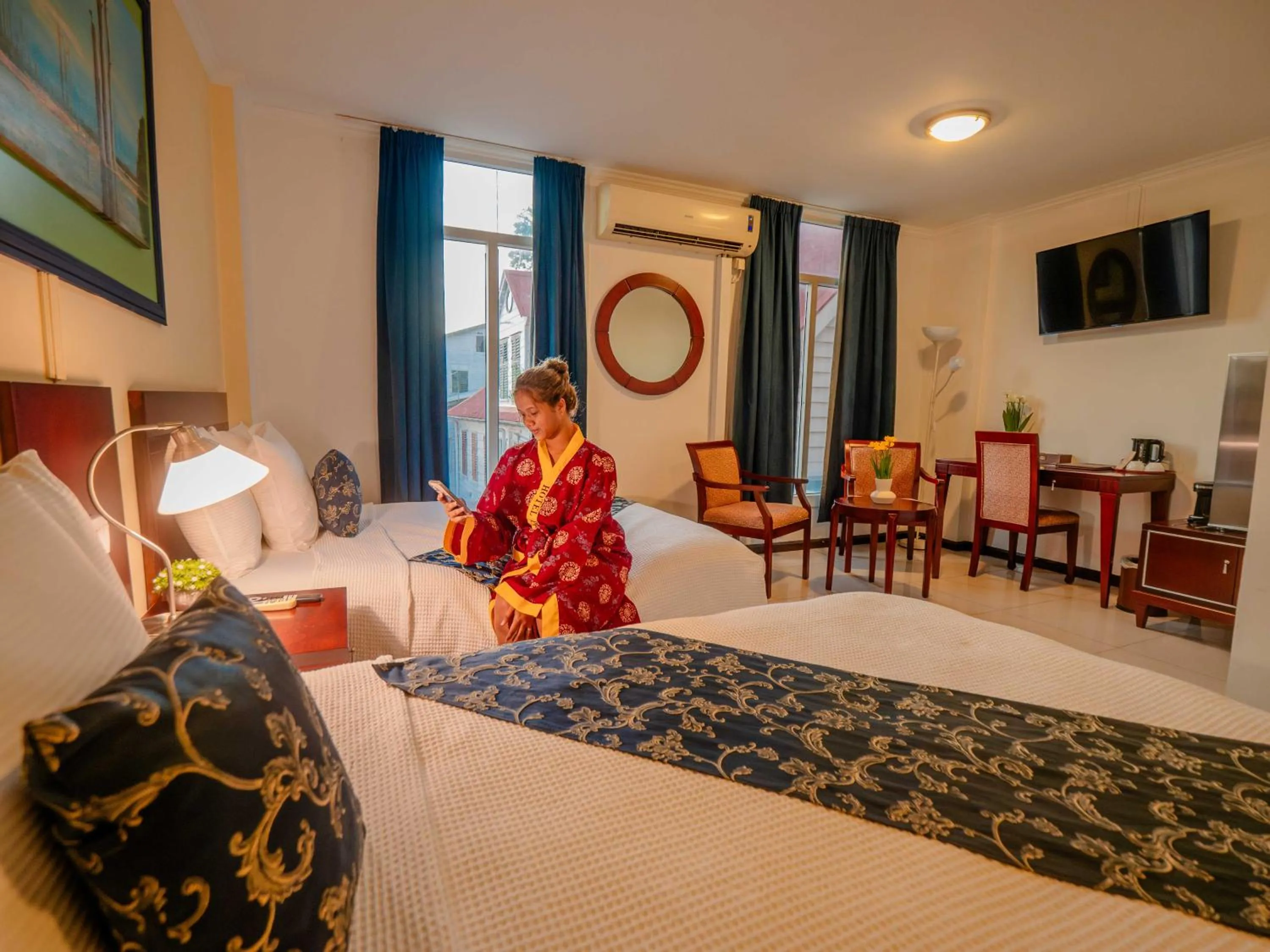 Bed in Hotel Palacio