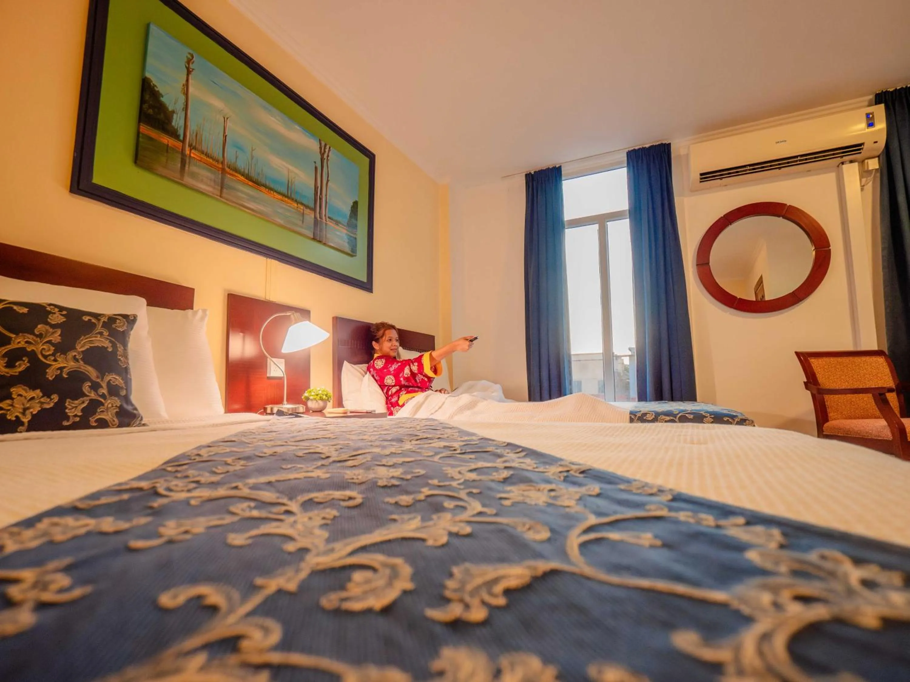 Bed in Hotel Palacio