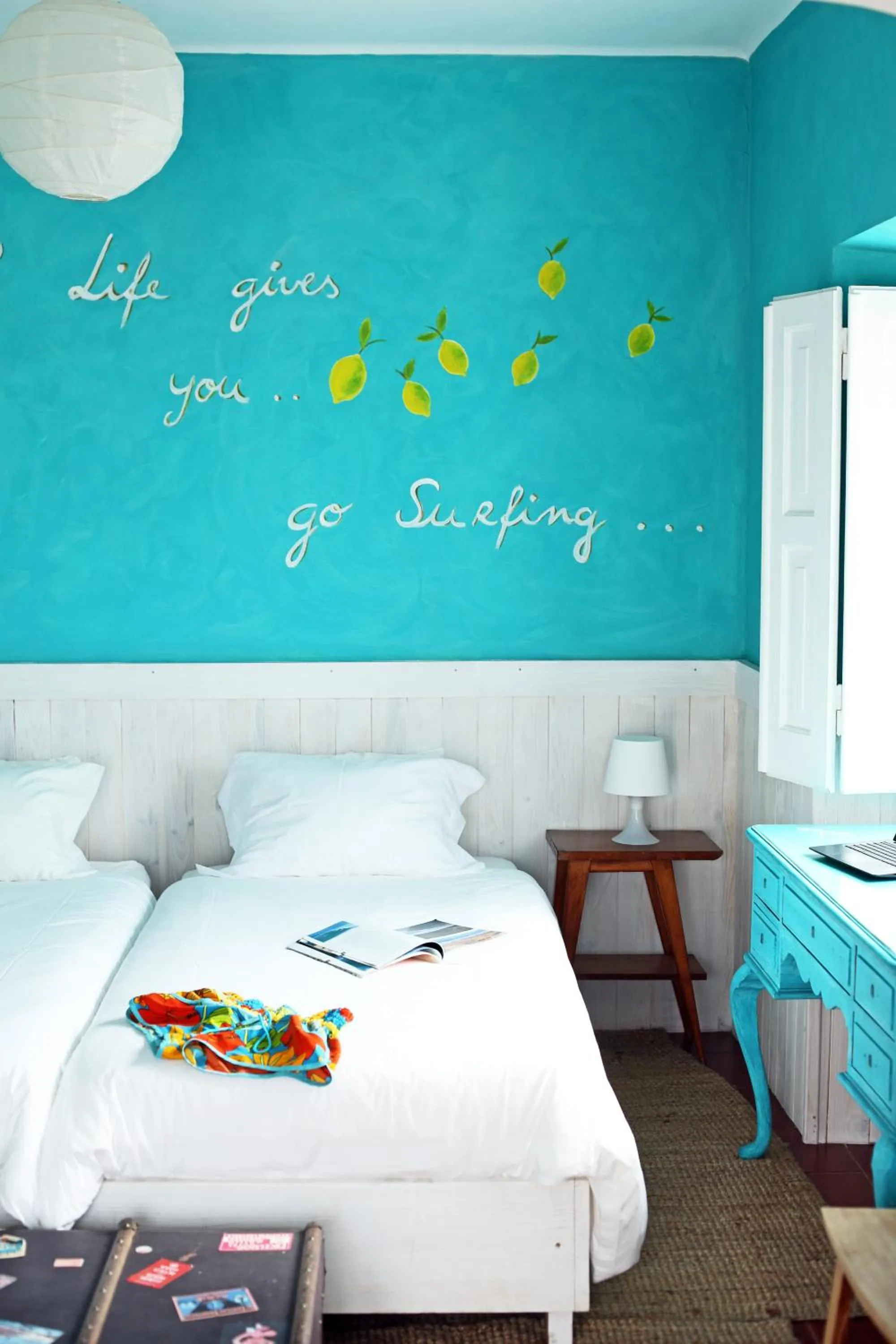 Decorative detail, Bed in Chill in Ericeira Surf House