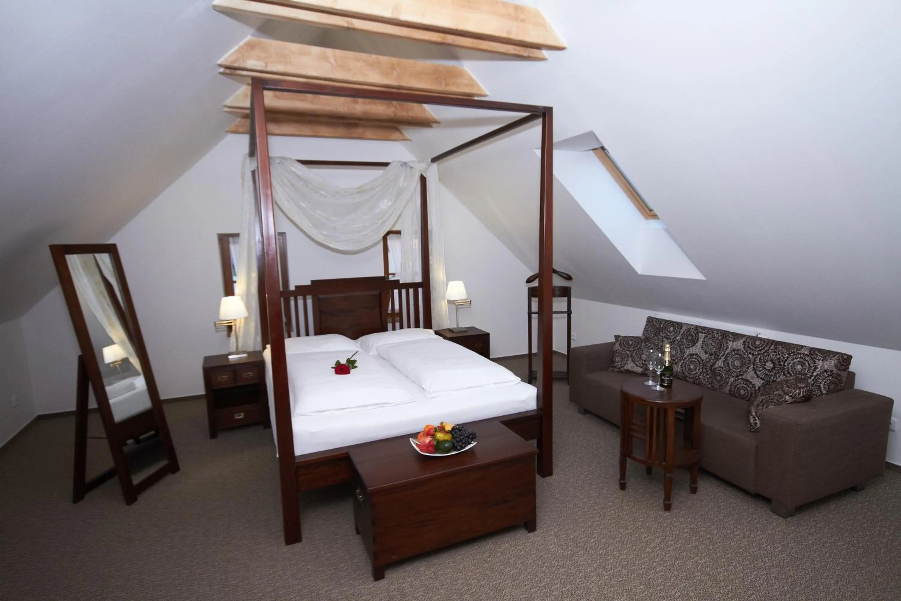 Bedroom, Bed in Hotel Bílý jednorožec