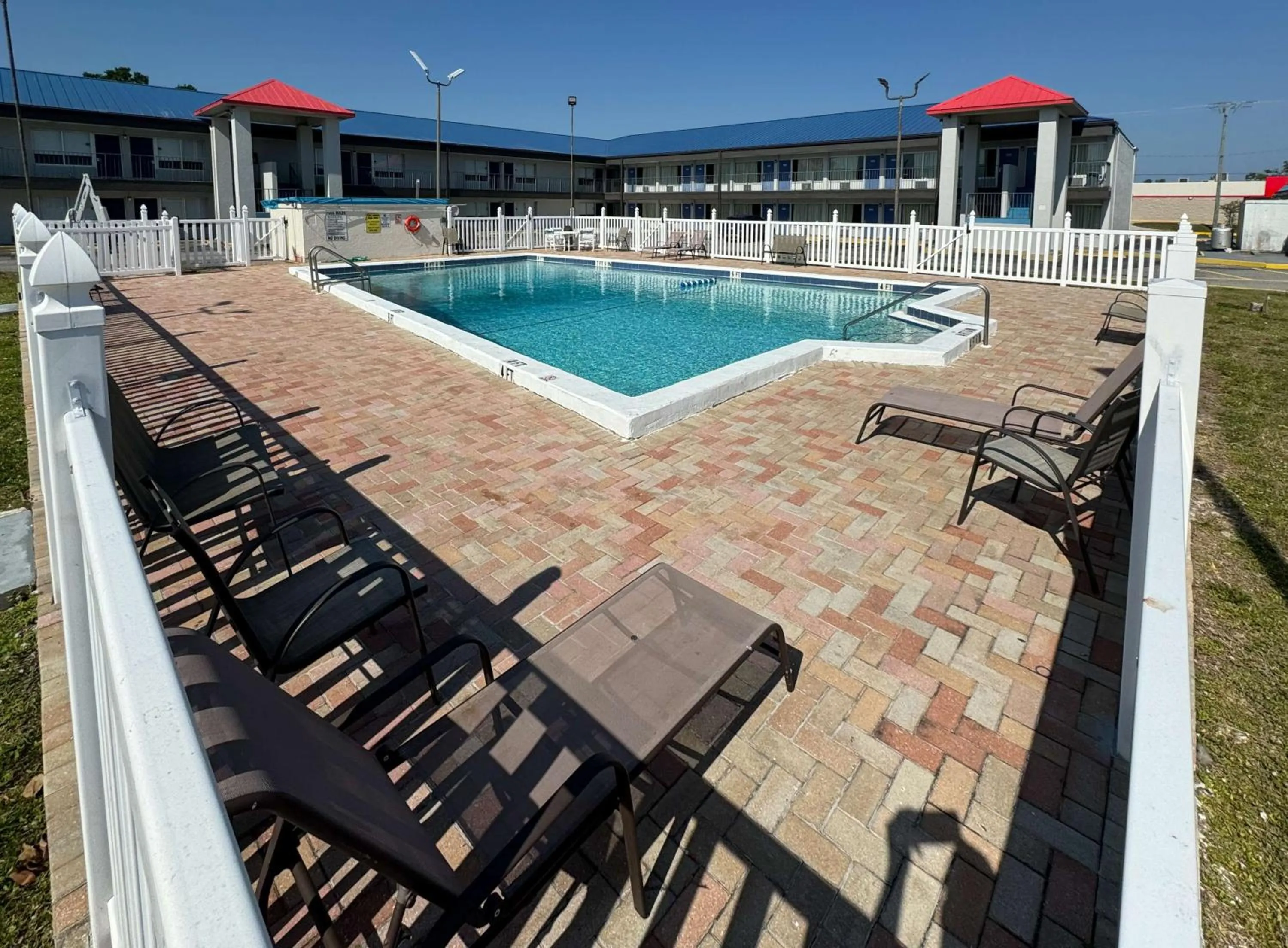 Pool view in Motel 6 Englewood, FL