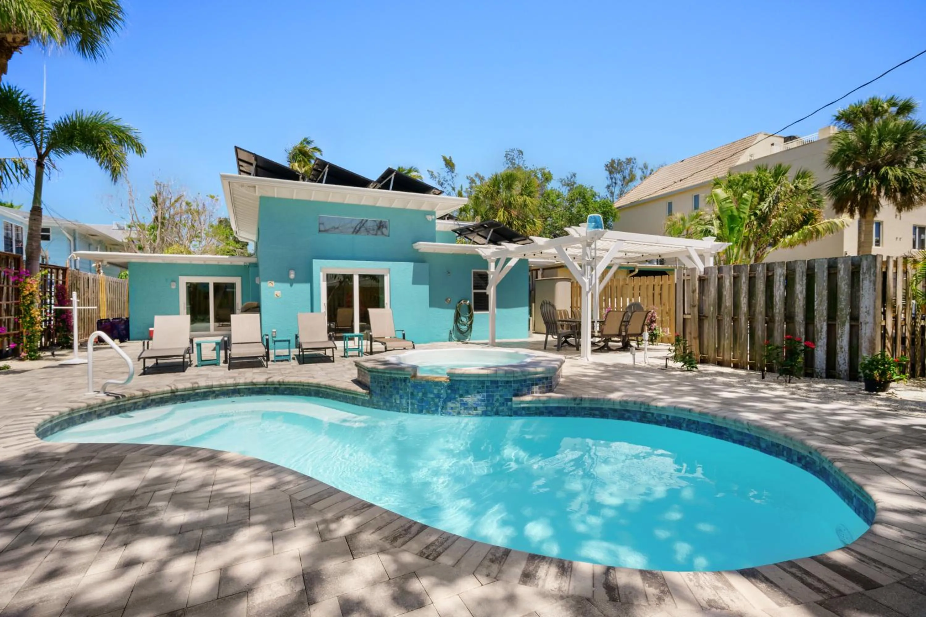 Pool view in The Ringling Beach House