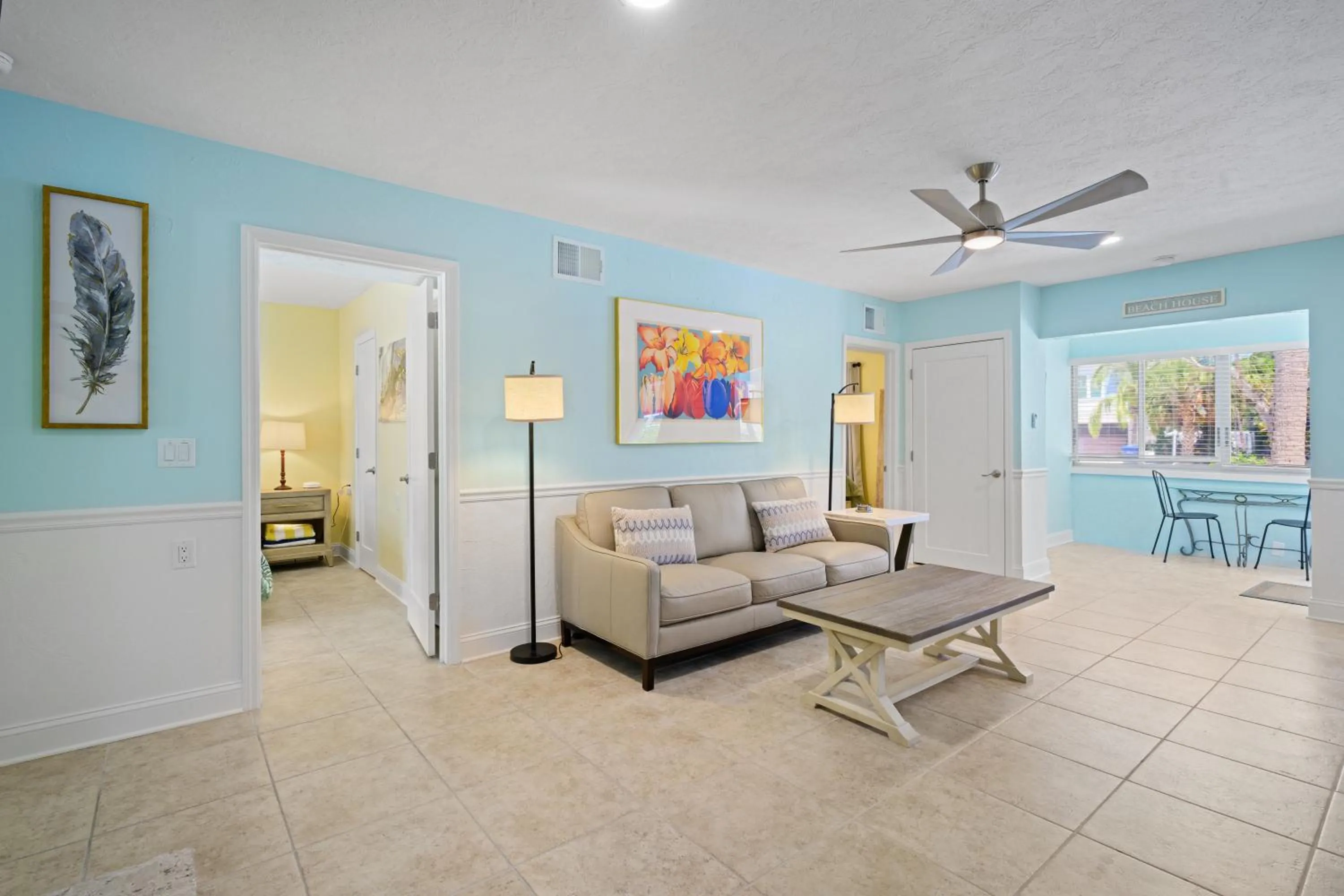 Living room in The Ringling Beach House