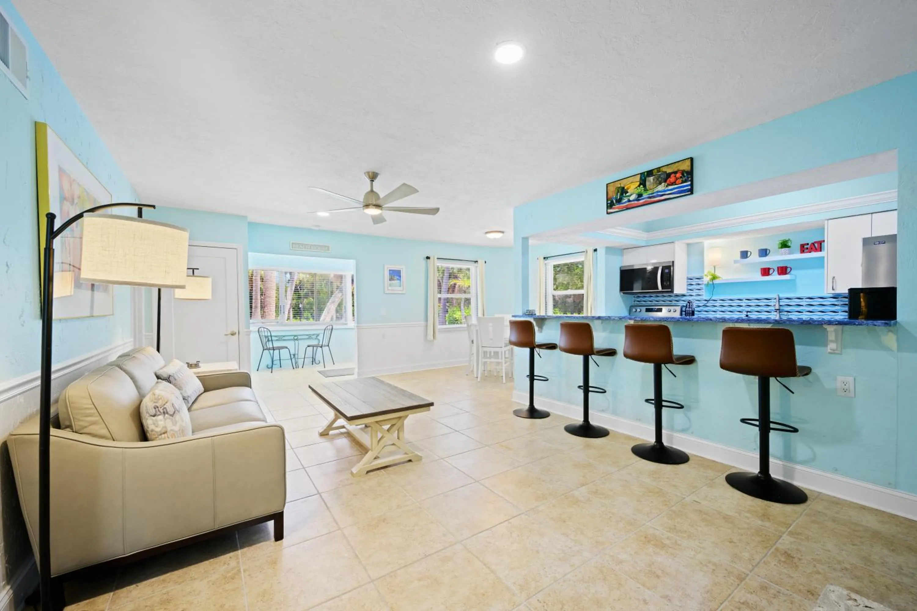 Living room in The Ringling Beach House