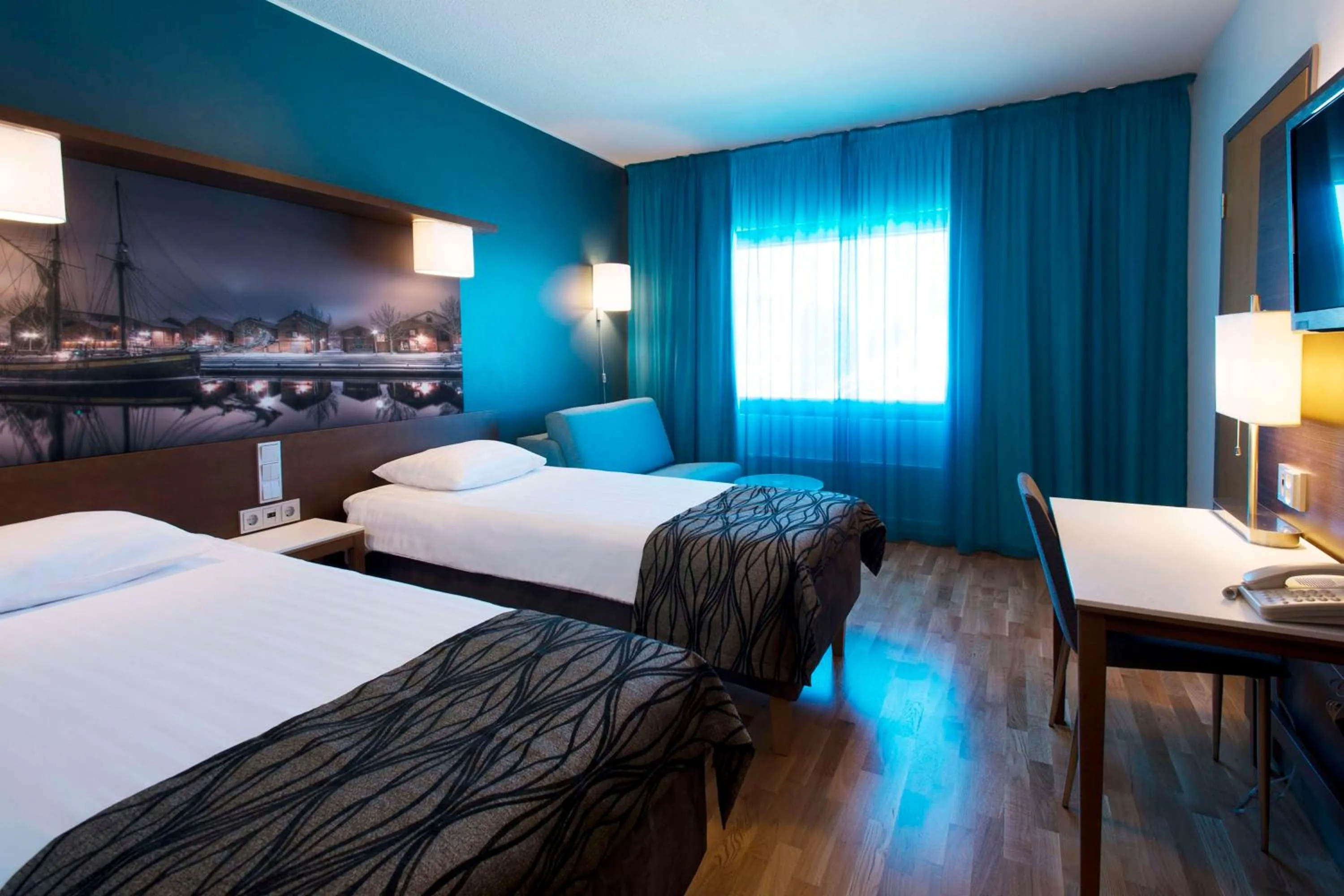 Bedroom, Bed in Scandic Oulu Station