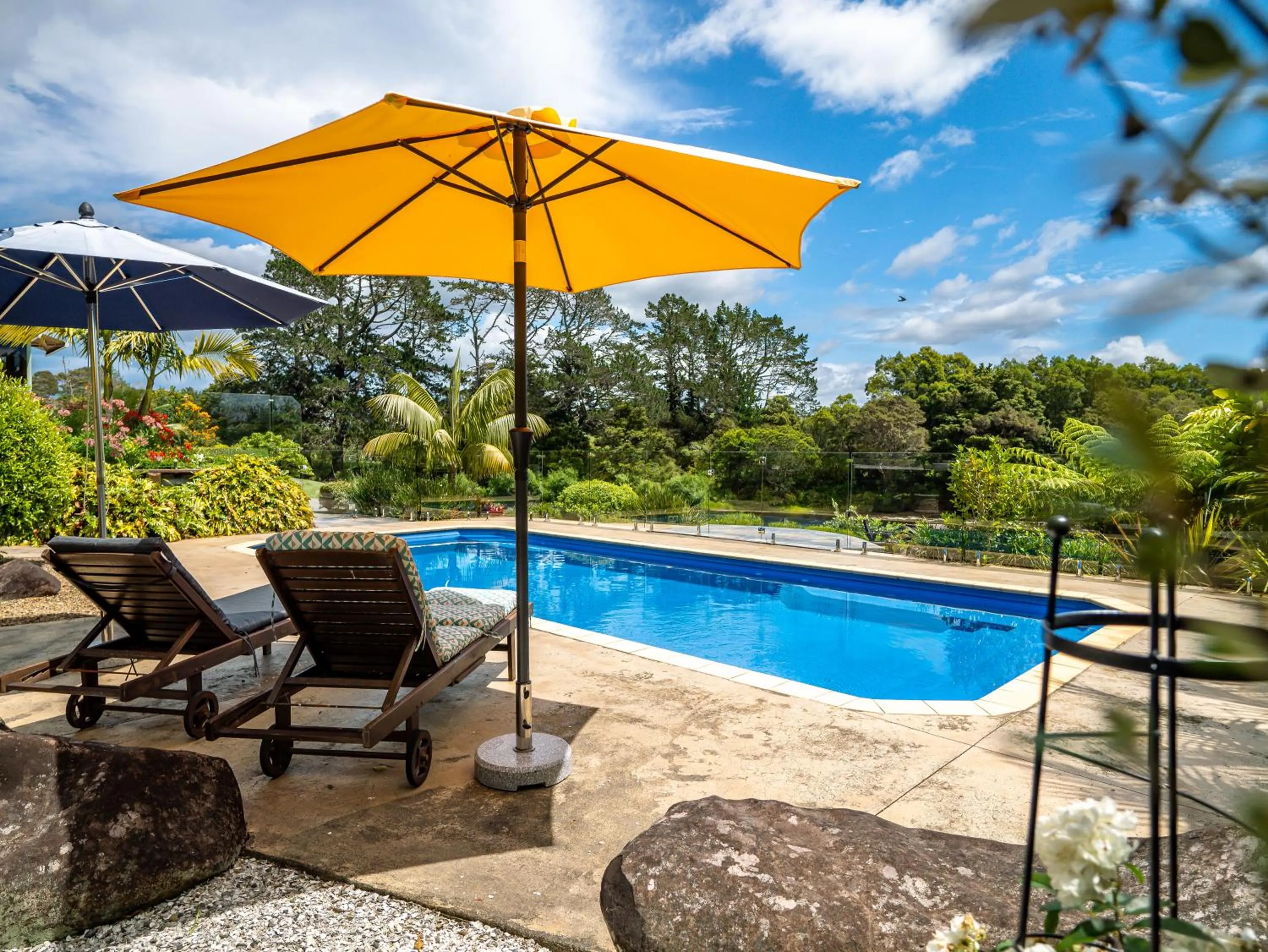 Pool view in Te Awa Lodge