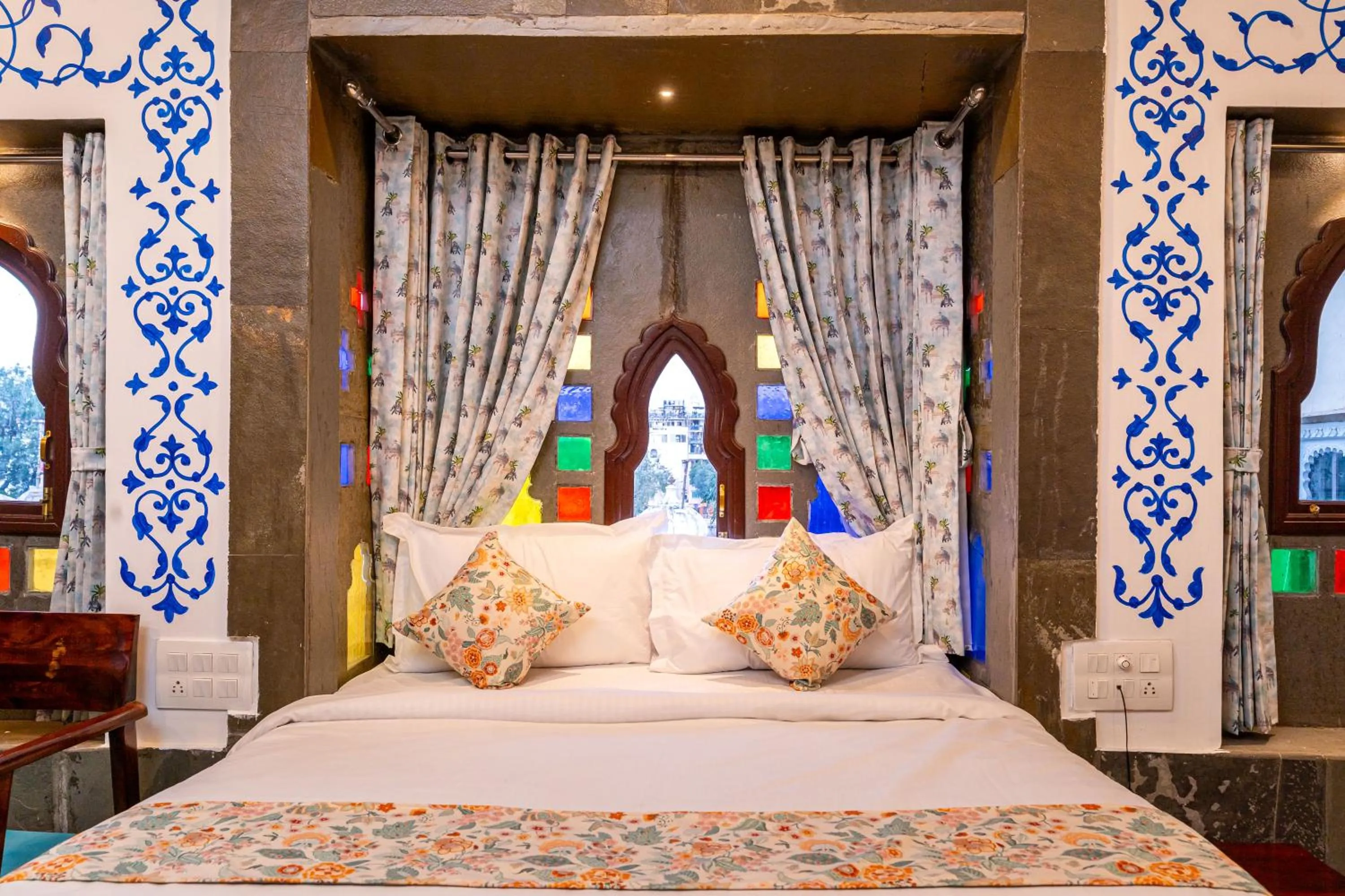 Bed in Storica Stays Panorama Haveli Udaipur