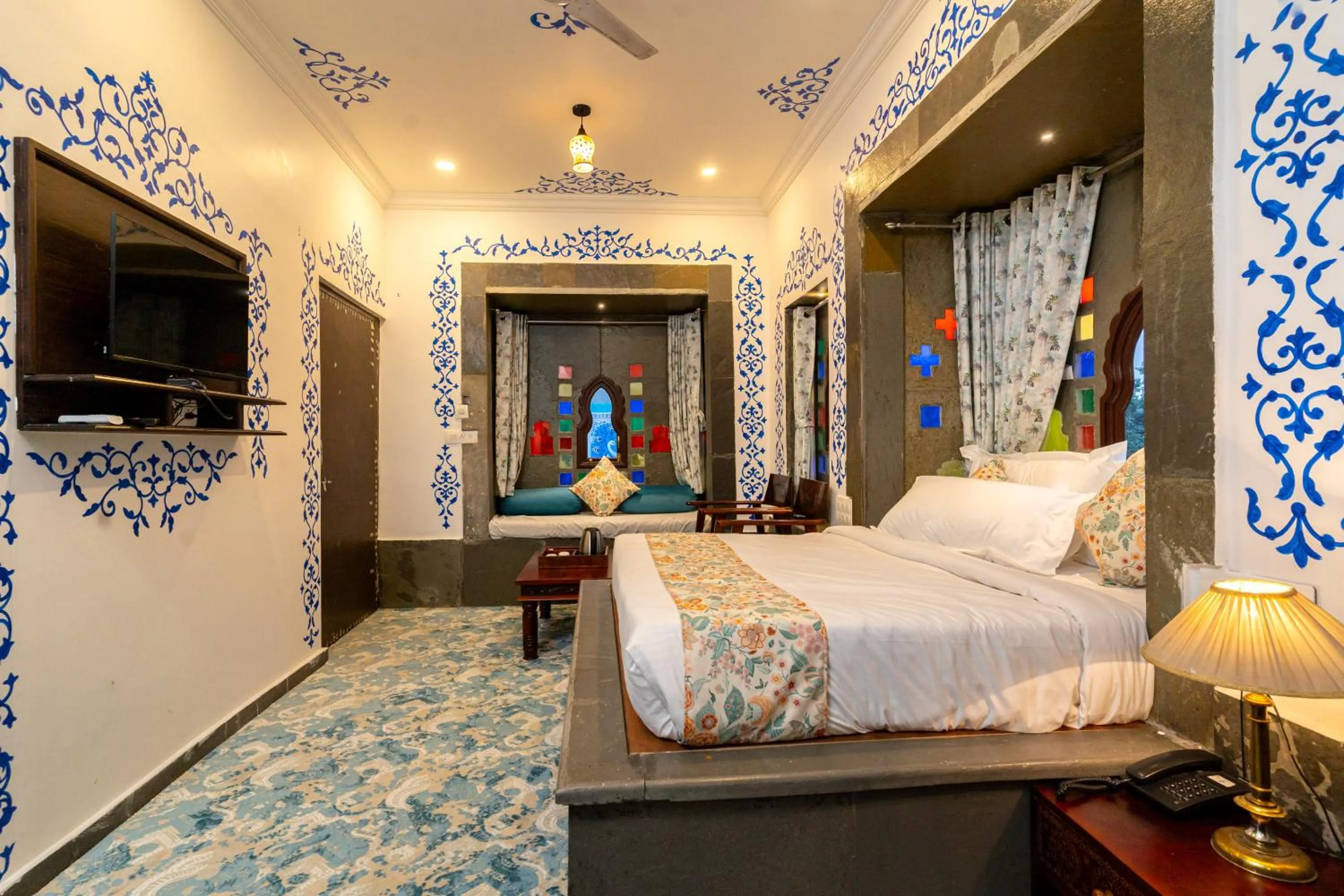 Bed in Storica Stays Panorama Haveli Udaipur