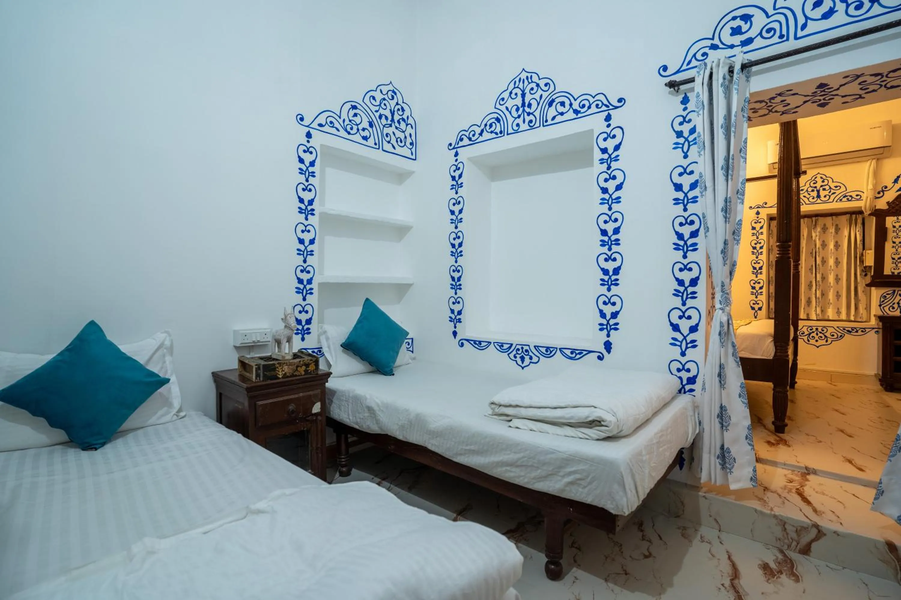 Bed in Storica Stays Panorama Haveli Udaipur