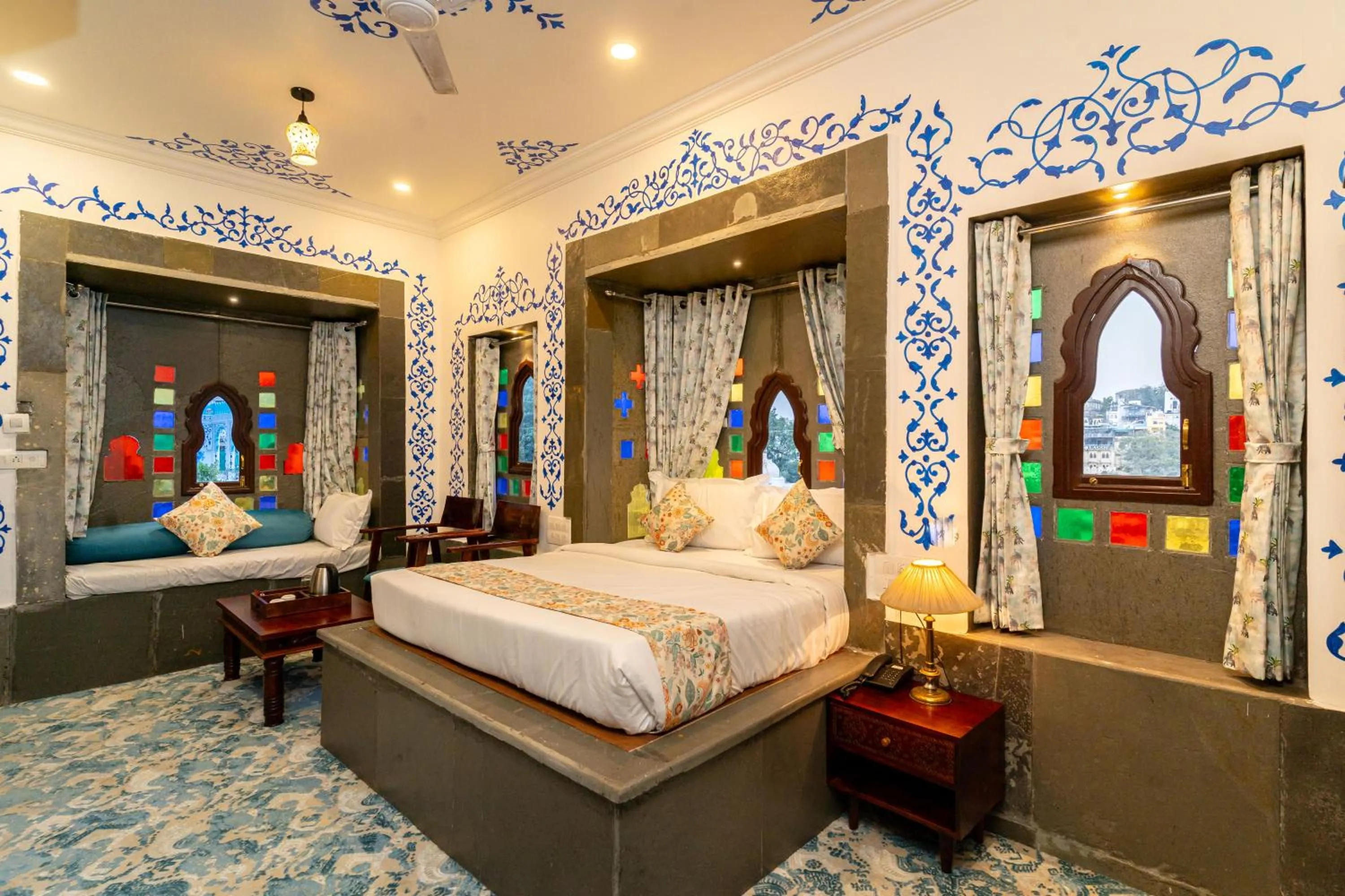 Bed in Storica Stays Panorama Haveli Udaipur