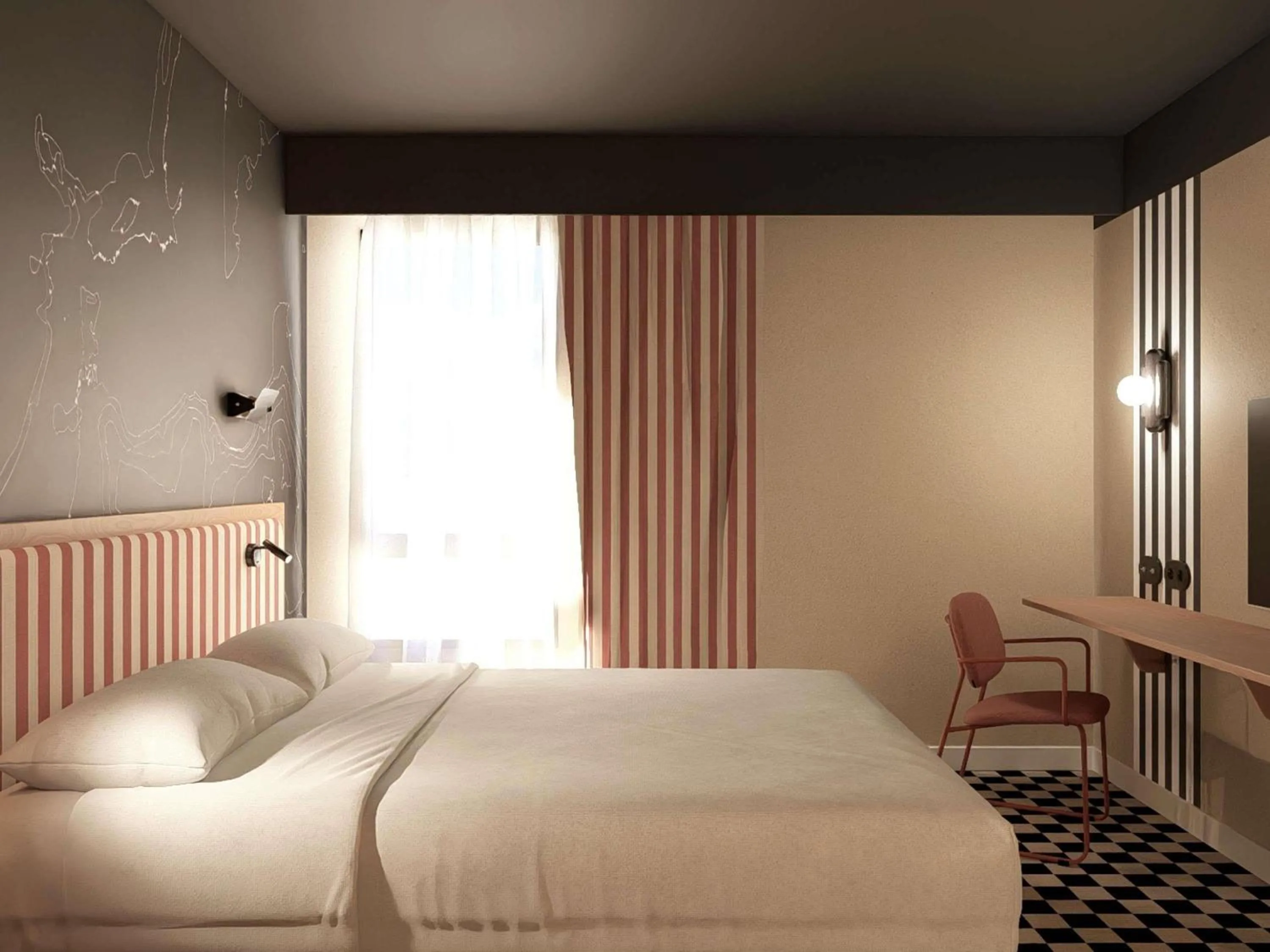 Bedroom, Bed in ibis Styles La Rochelle Centre les Minimes