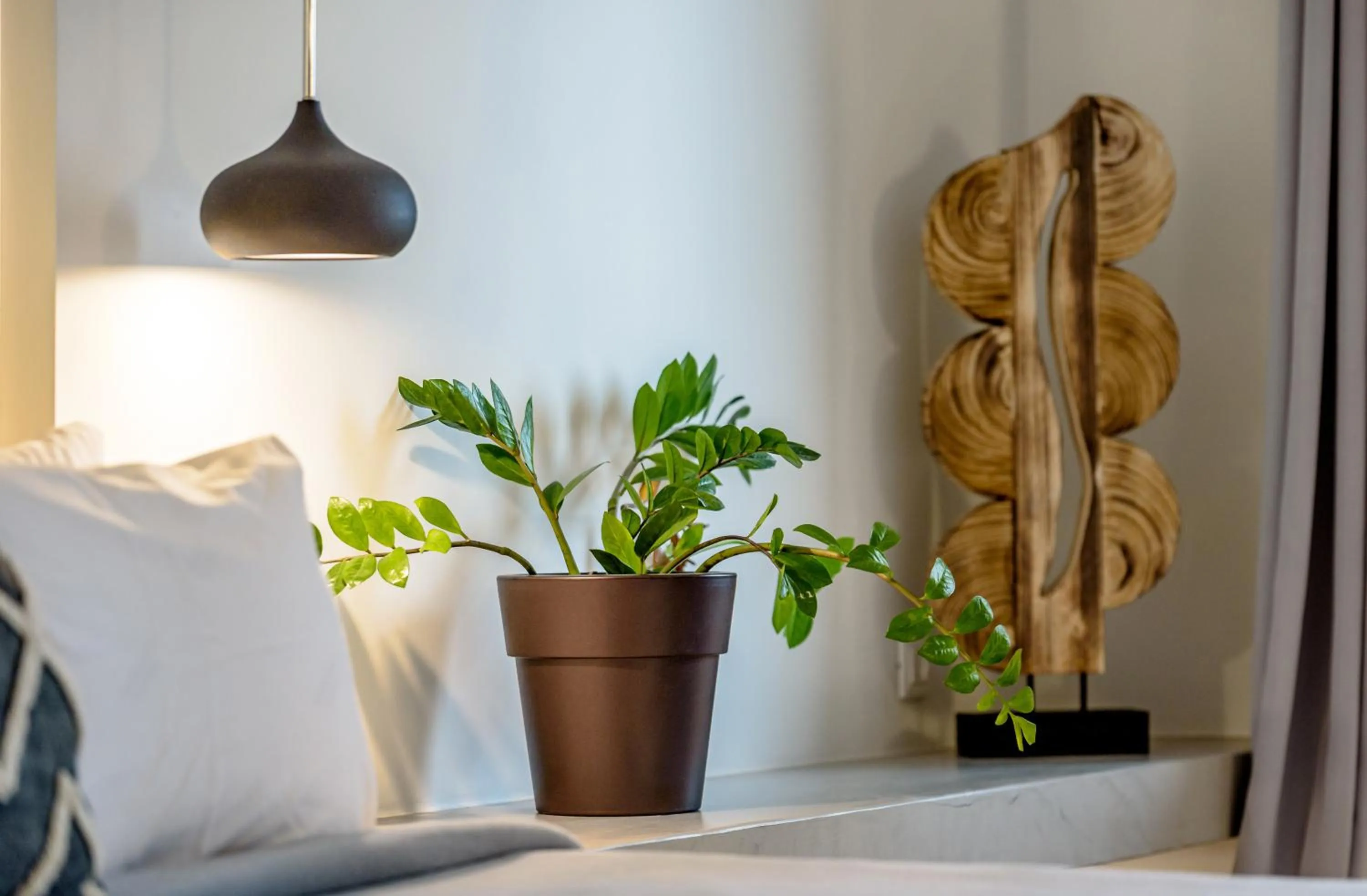 Bed in George & Joanna Suites Santorini