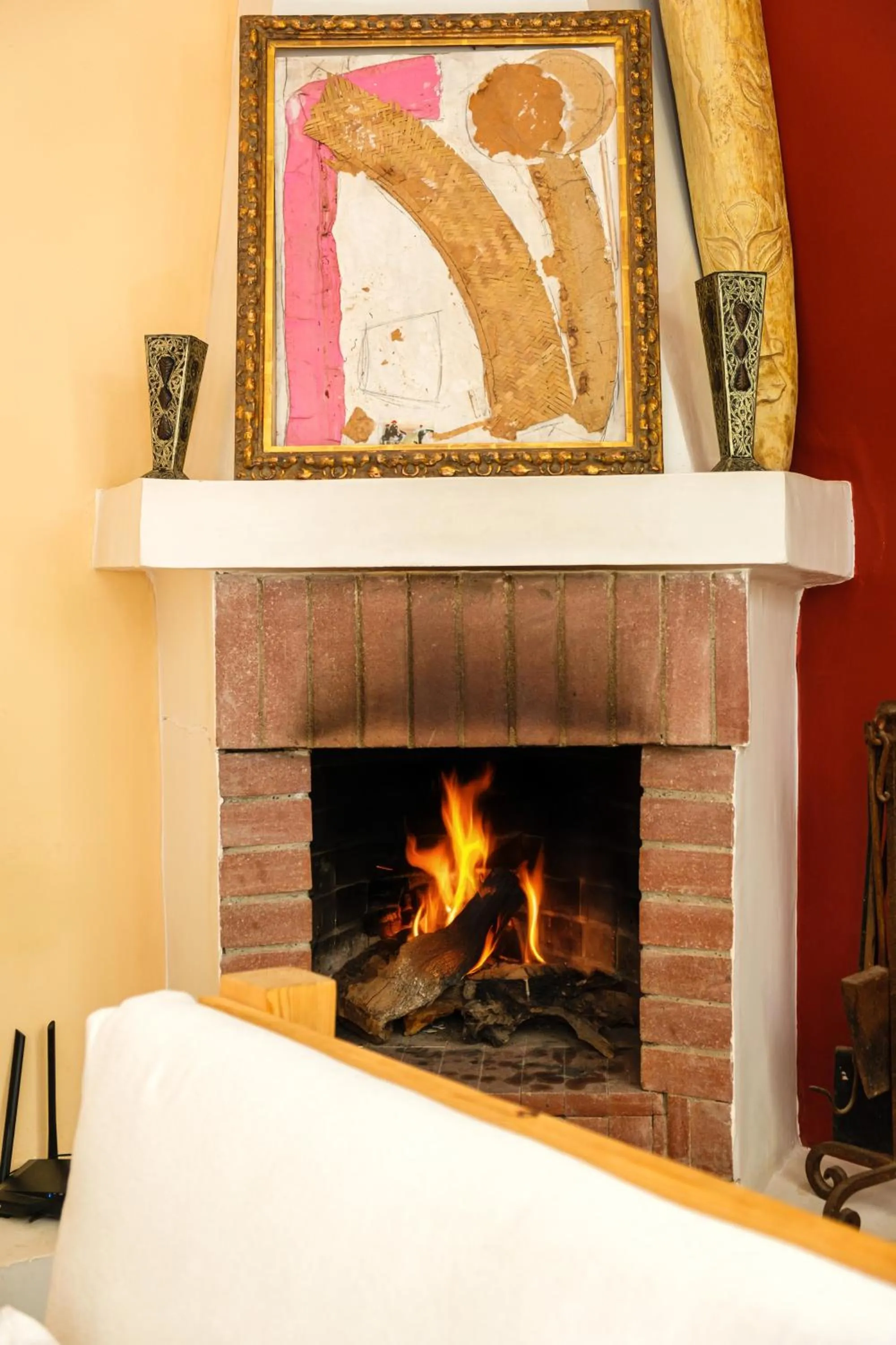 fireplace in Riad Bobby Marrakech