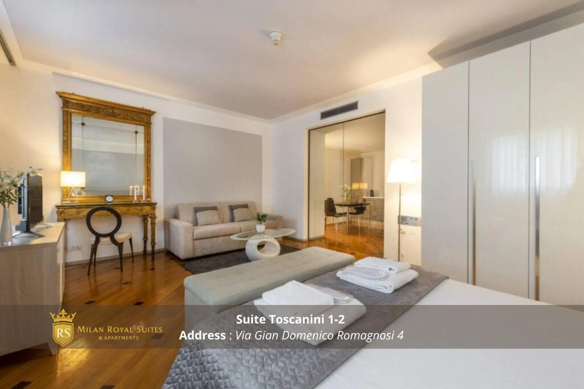 Bedroom, Bed in Milan Royal Suites - Centro