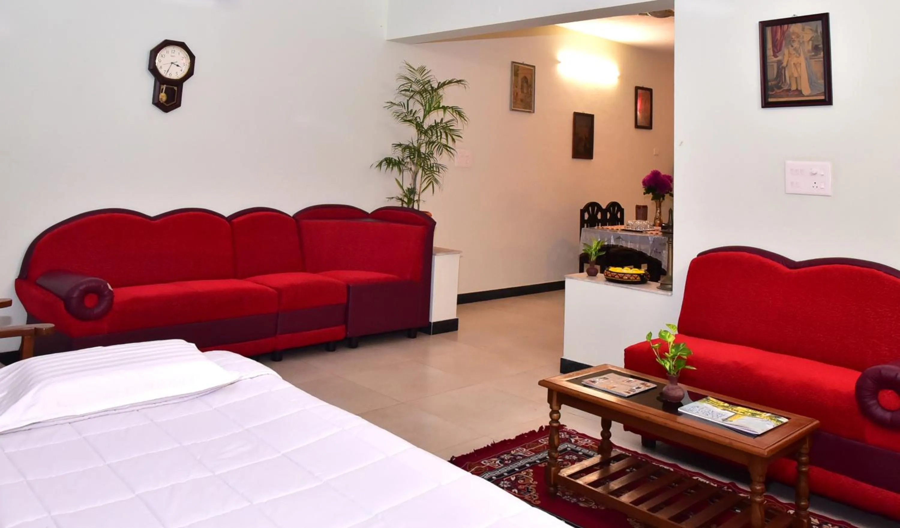 Living room, Bed in Villa Gomez Individual 2 bhk property at French Colony