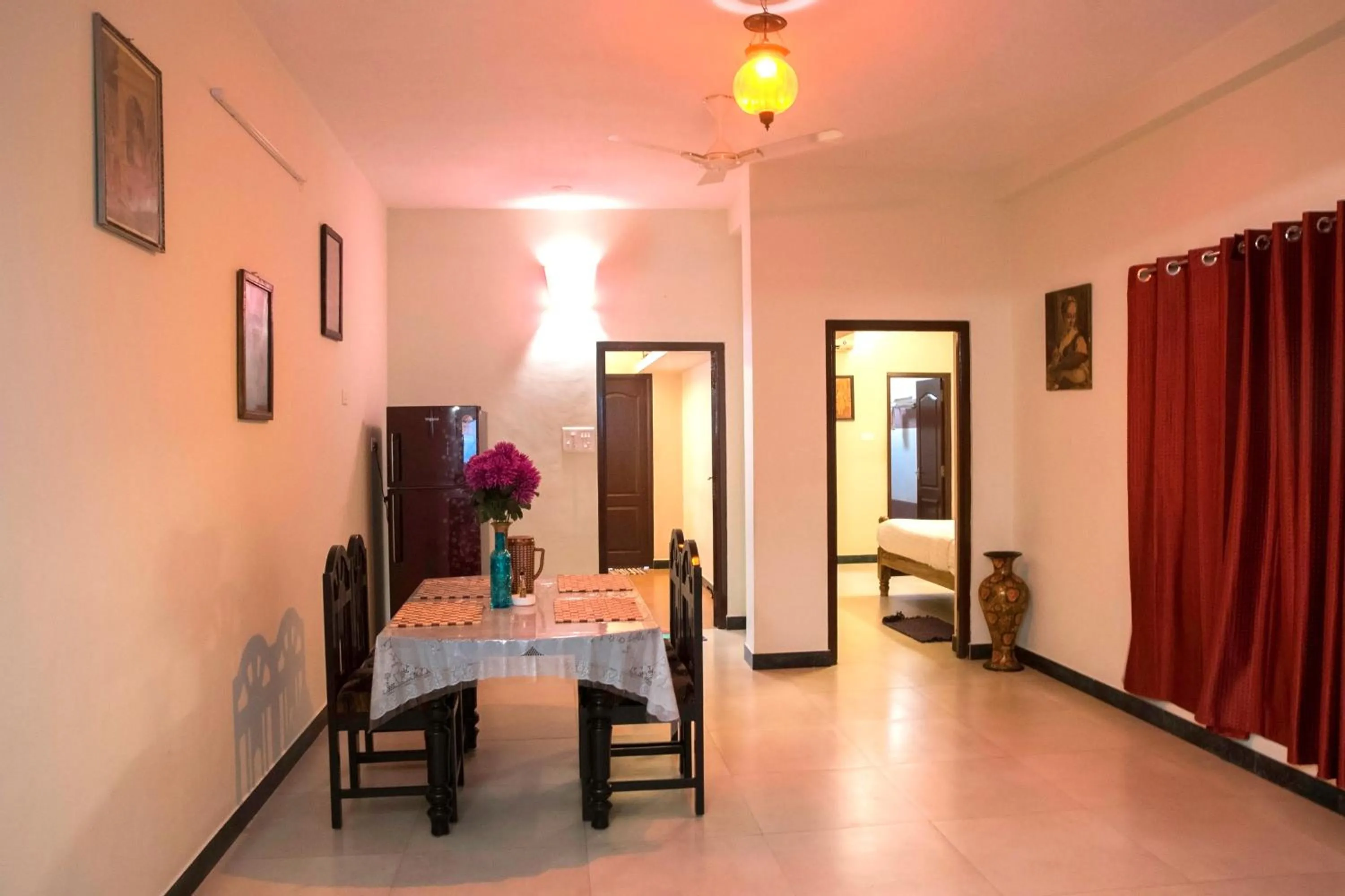 Dining area, Bed in Villa Gomez Individual 2 bhk property at French Colony