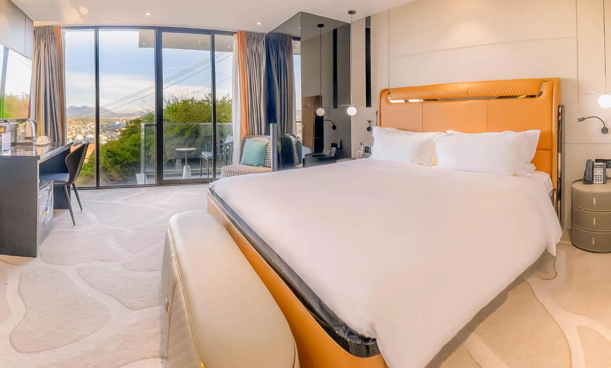 Bedroom, Bed in New Century Dalat Hotel