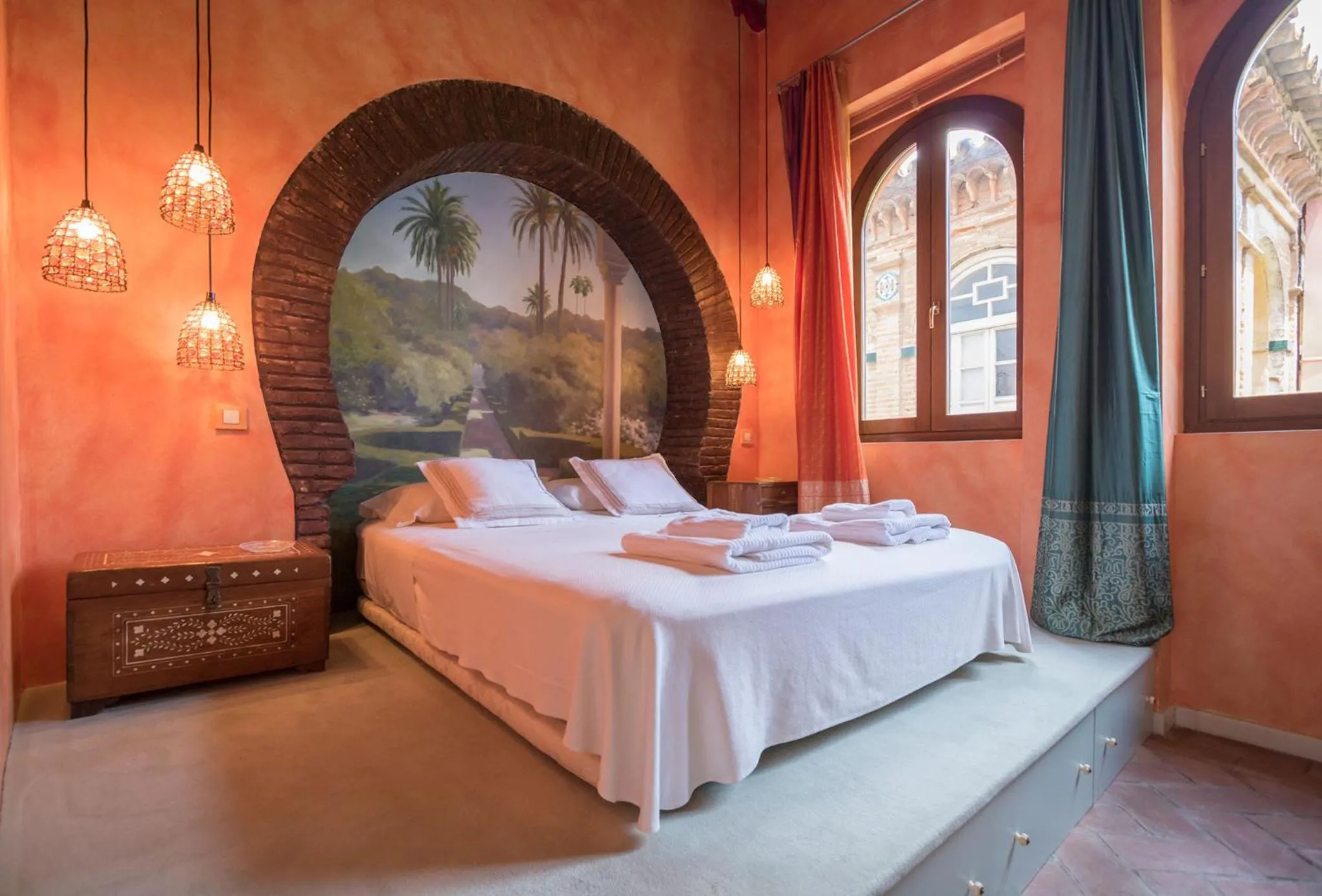 Bed in Oriental Apartment Gardens Views 2 pax