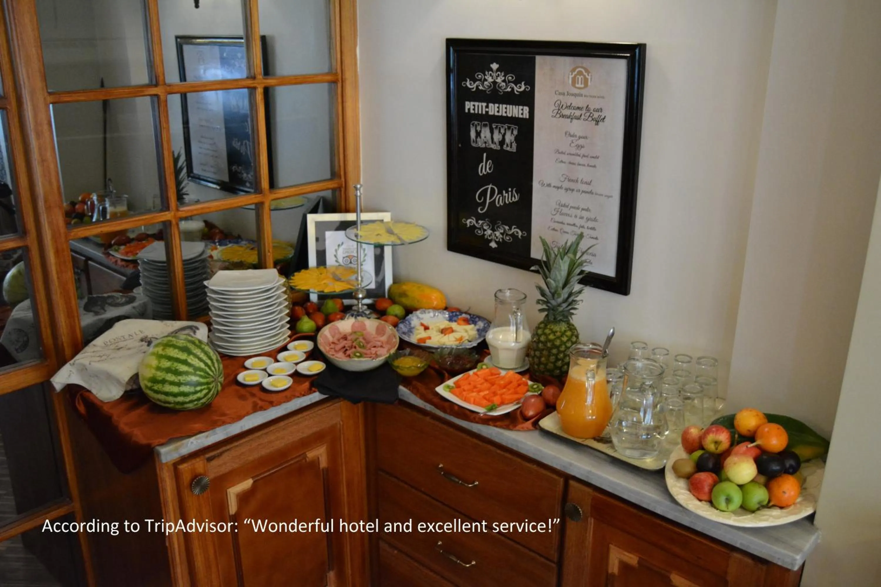 Food close-up in Casa Joaquin Boutique Hotel