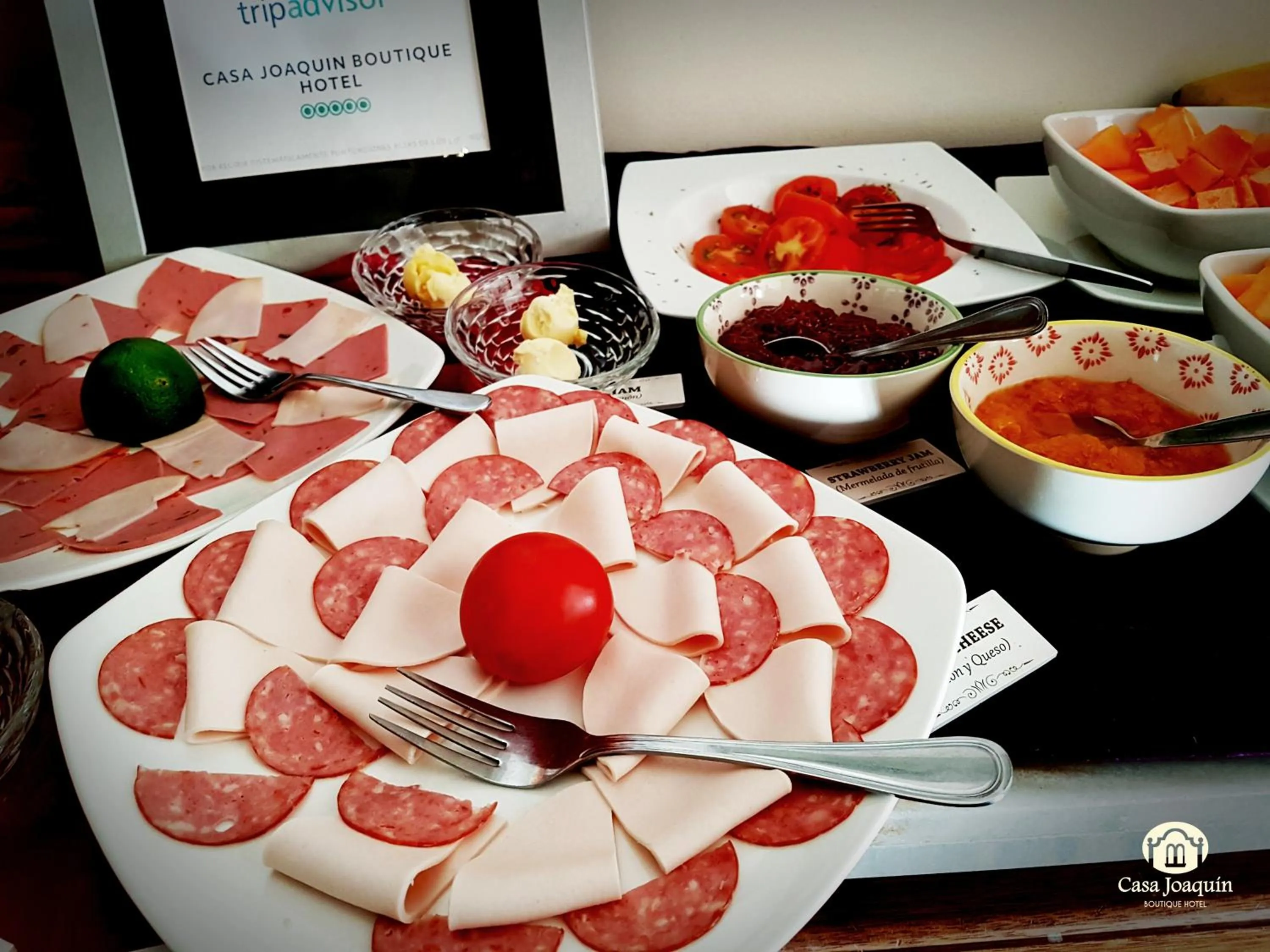 Buffet breakfast in Casa Joaquin Boutique Hotel