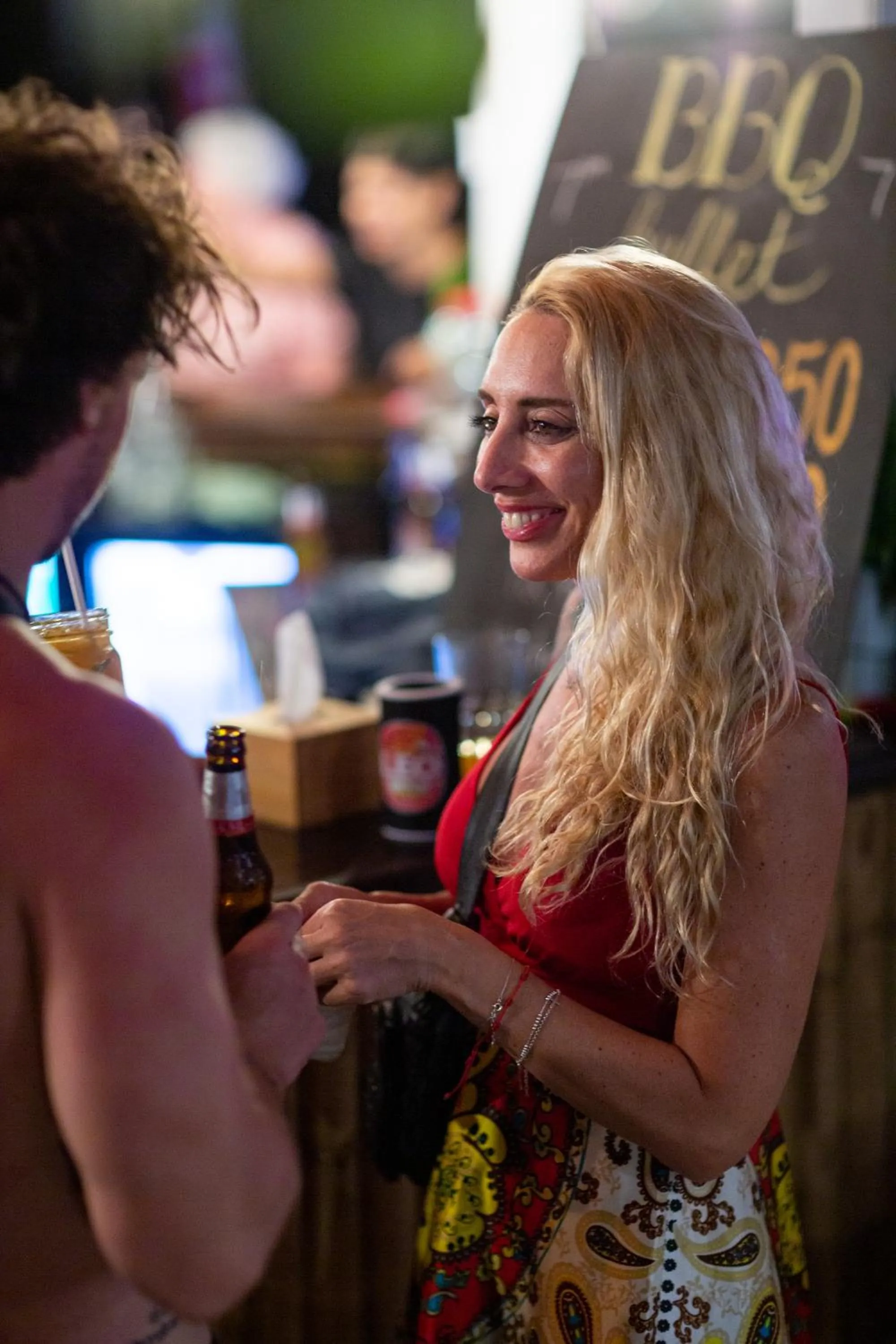 group of guests in Tiki Beach Koh Phangan Beach Restaurant Bar and Coworking