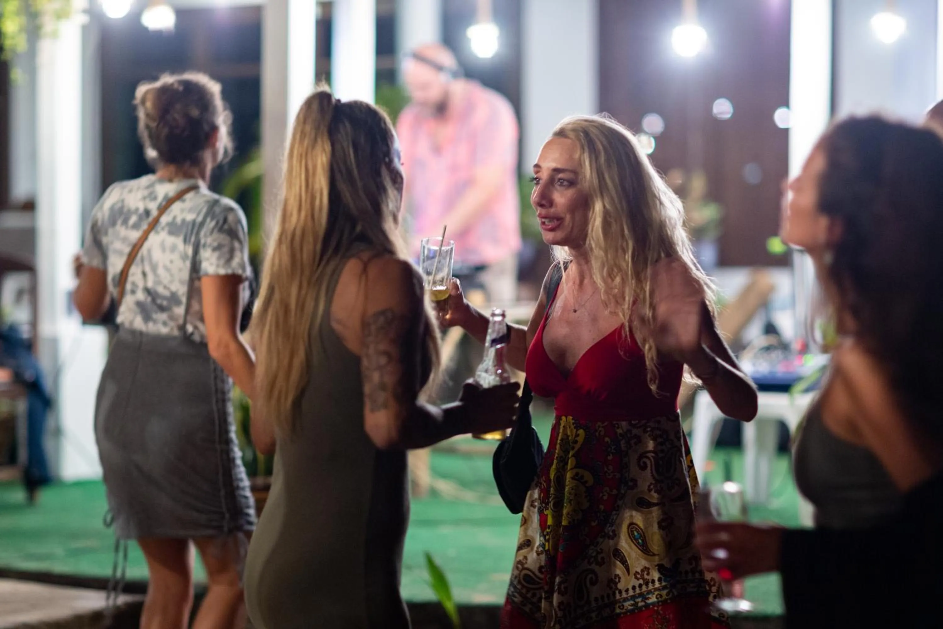 group of guests in Tiki Beach Koh Phangan Beach Restaurant Bar and Coworking