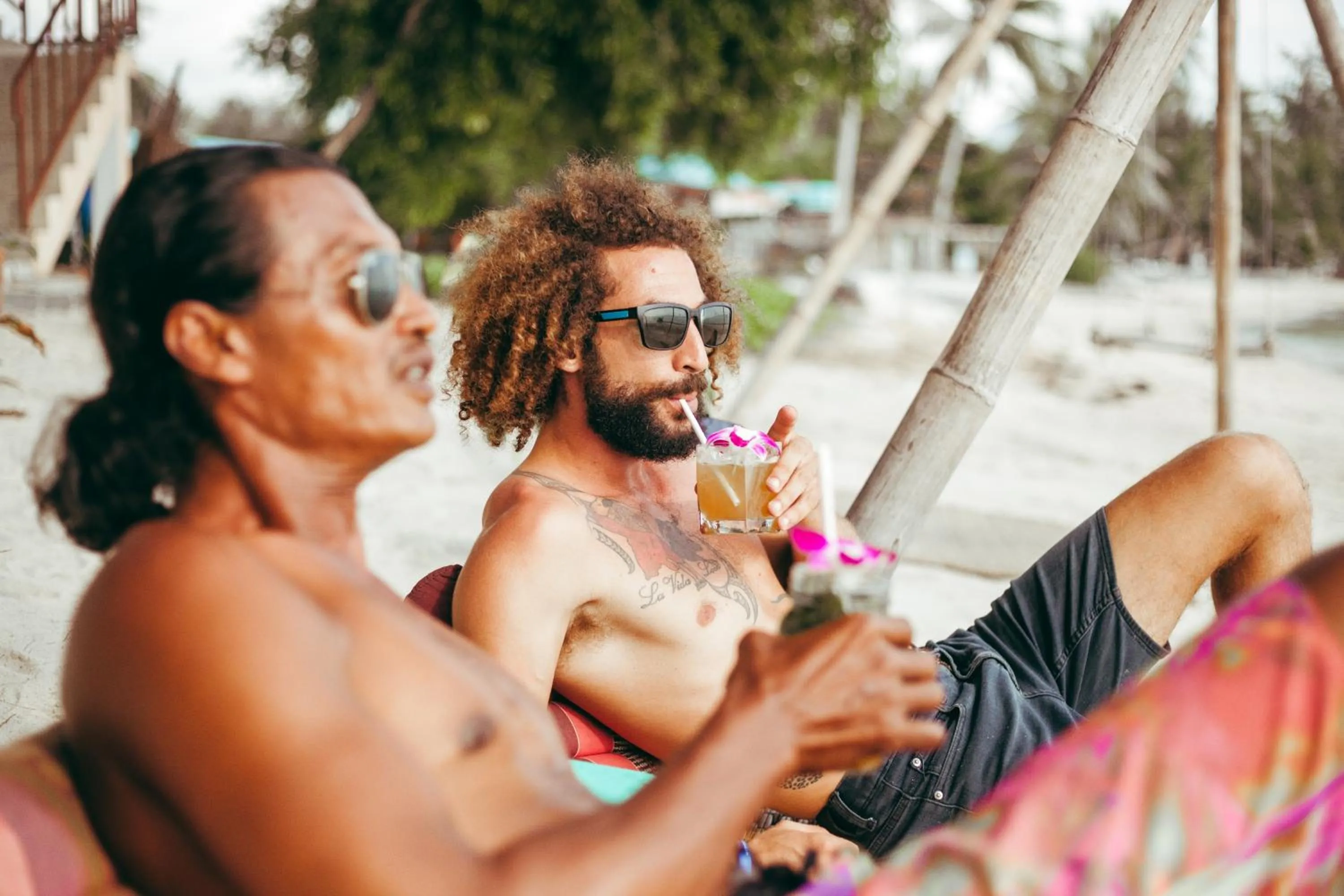 People in Tiki Beach Koh Phangan Beach Restaurant Bar and Coworking