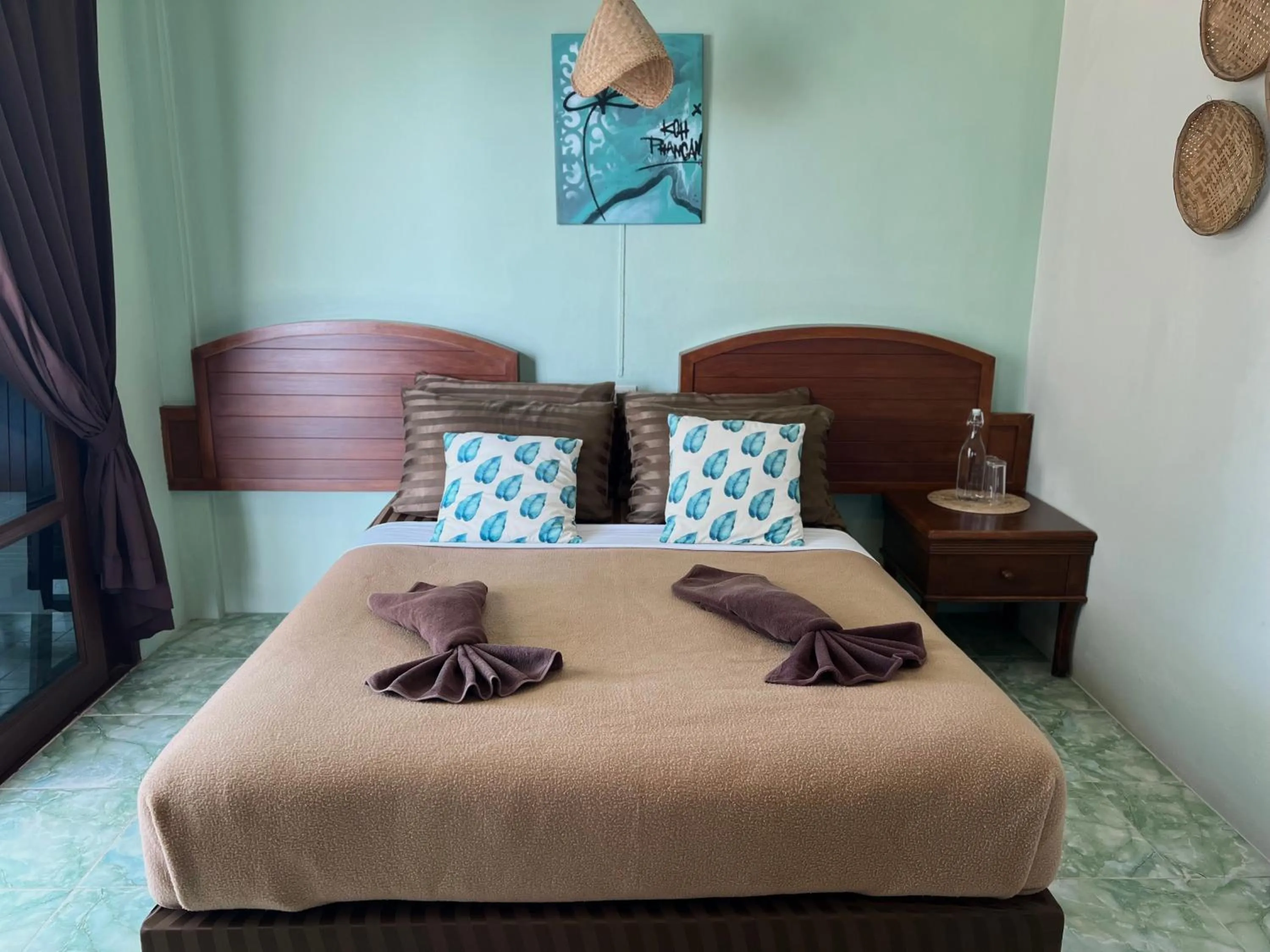 Bed in Tiki Beach Koh Phangan Beach Restaurant Bar and Coworking