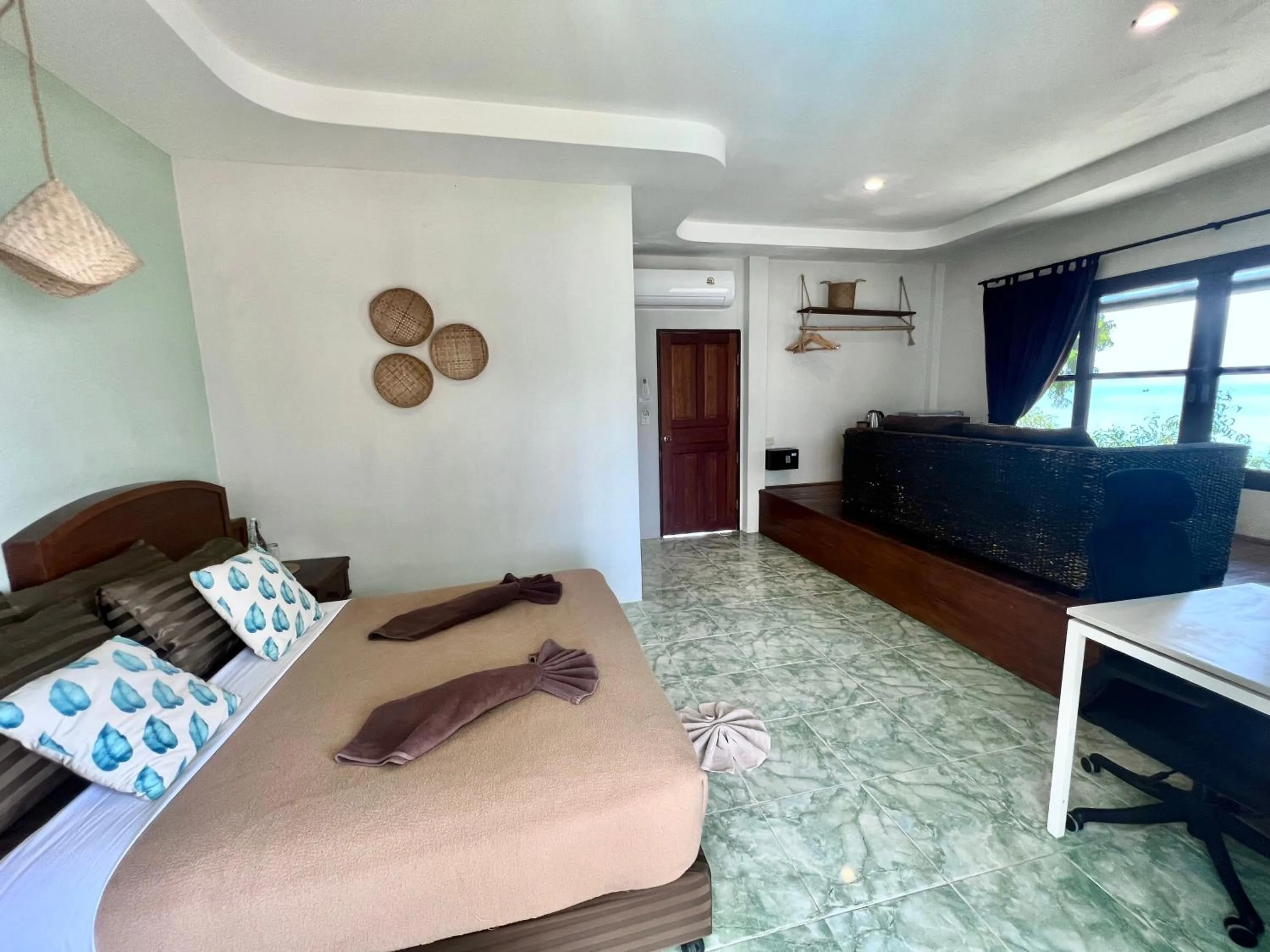 Bed in Tiki Beach Koh Phangan Beach Restaurant Bar and Coworking