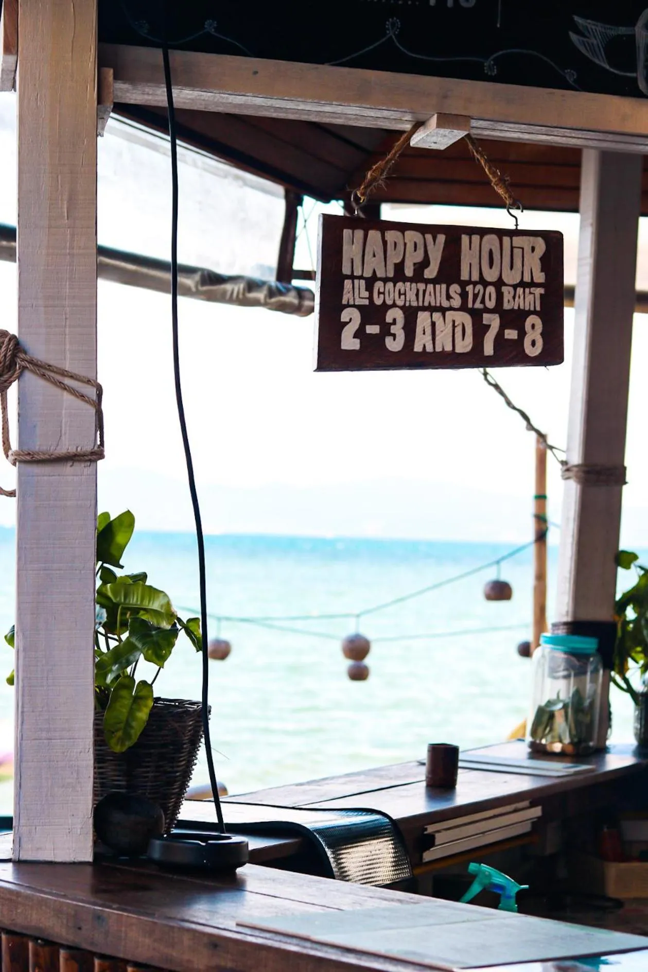 Sea view in Tiki Beach Koh Phangan Beach Restaurant Bar and Coworking