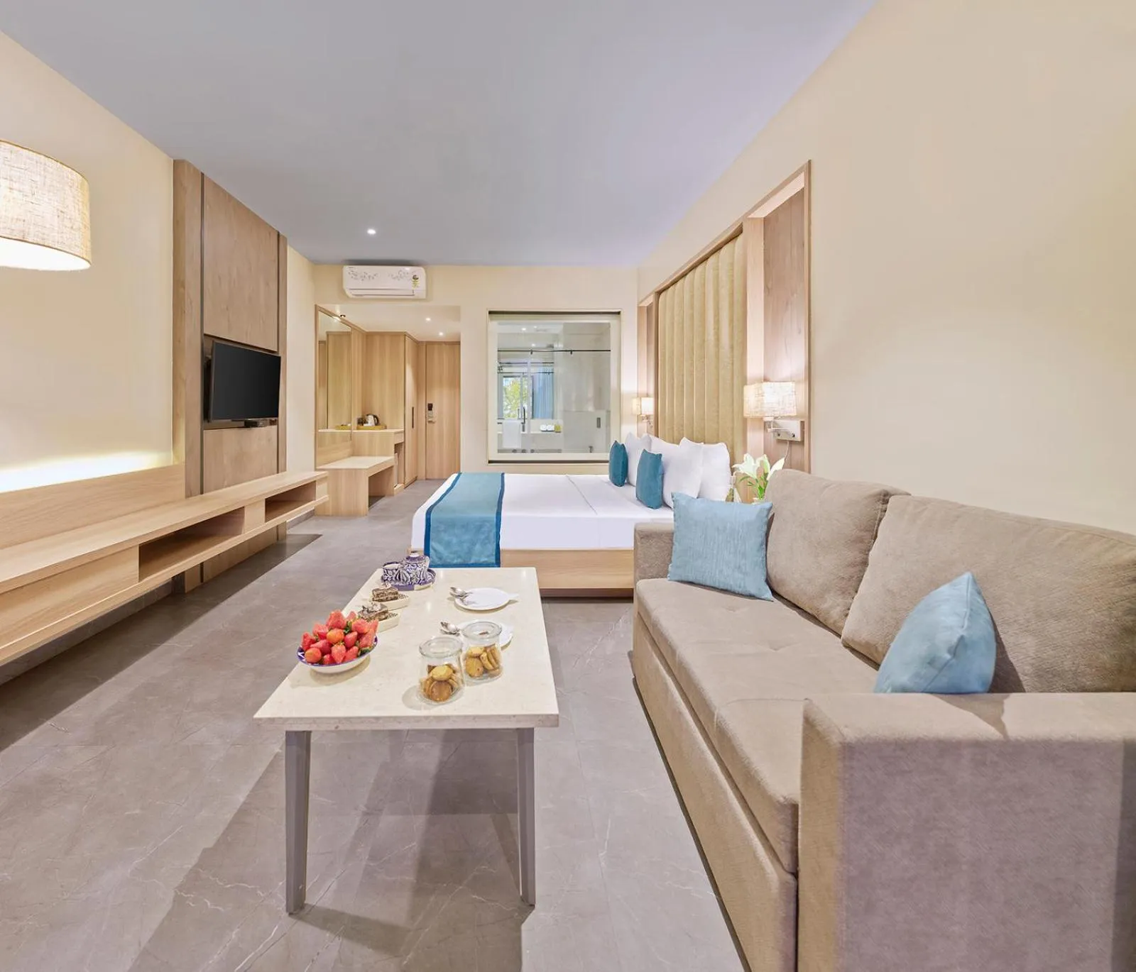 Bed in Shivsagar Resort & Spa