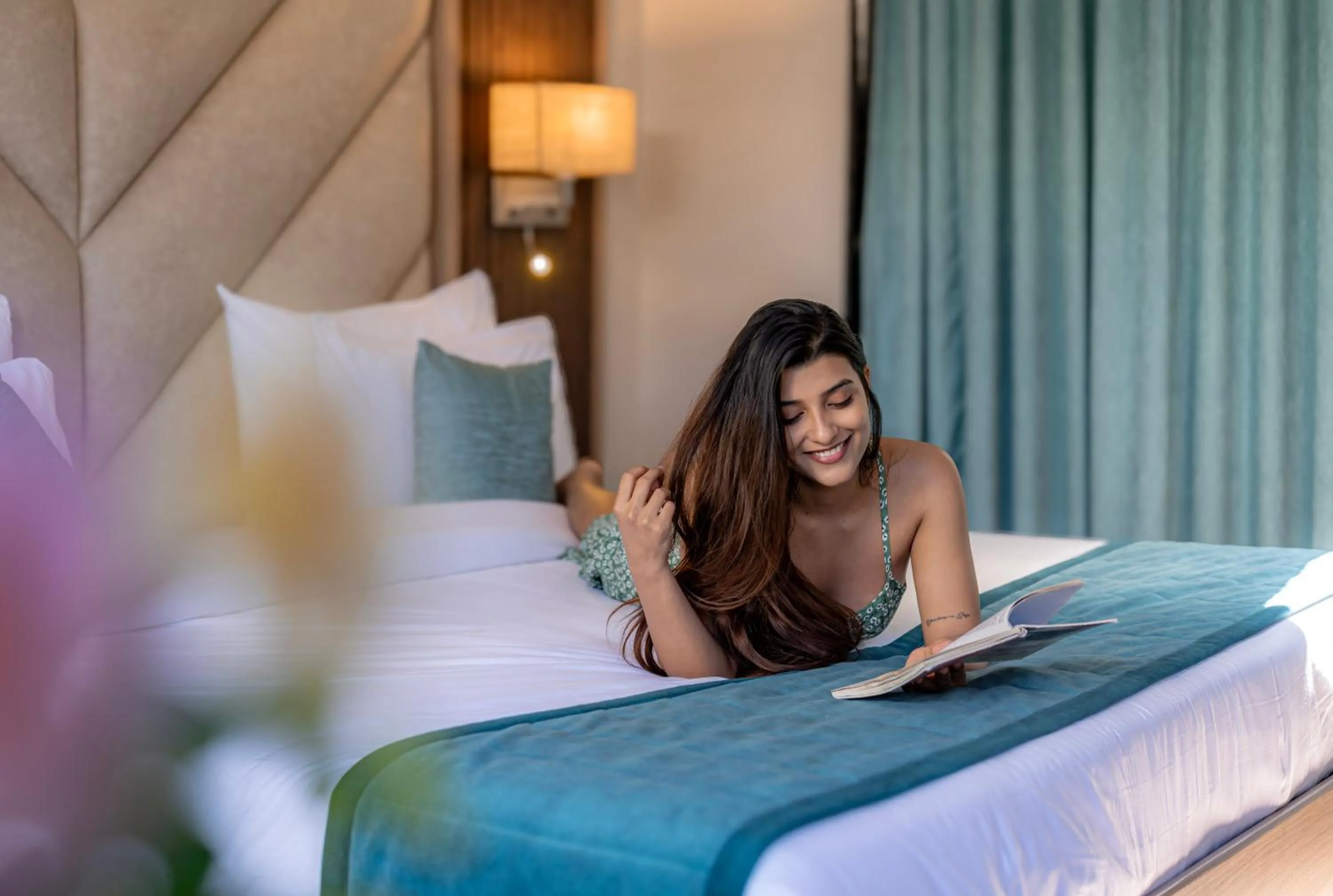 Bed in Shivsagar Resort & Spa