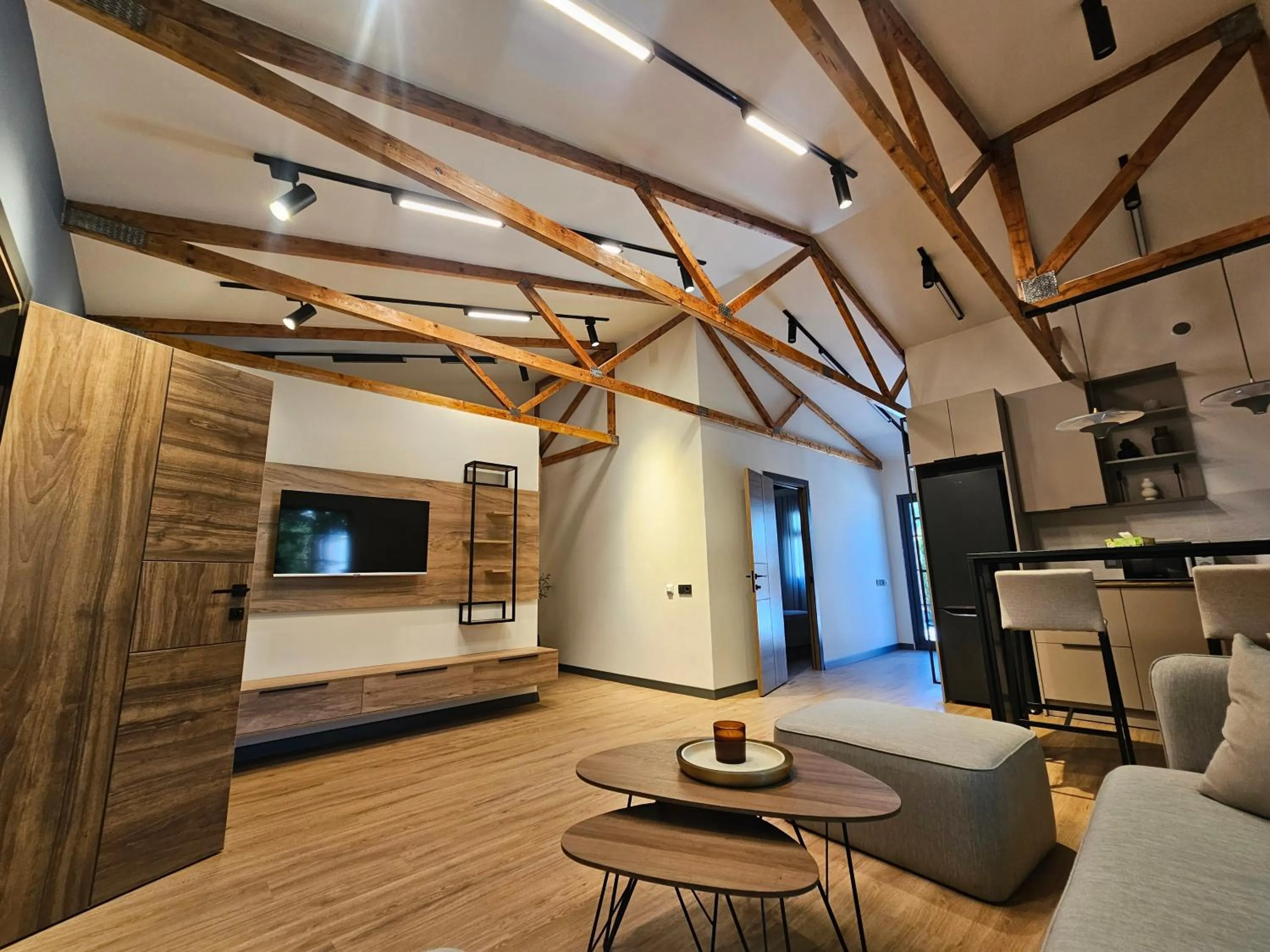 Living room, Bed in Cross Resort Hotel