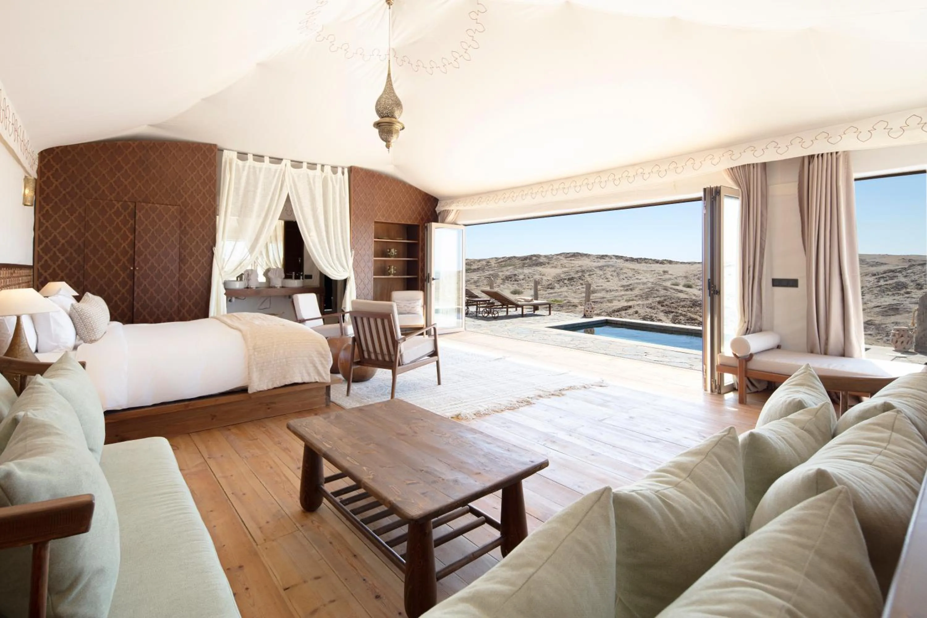 Bed in The White Camel Camp - Agafay Desert Activities