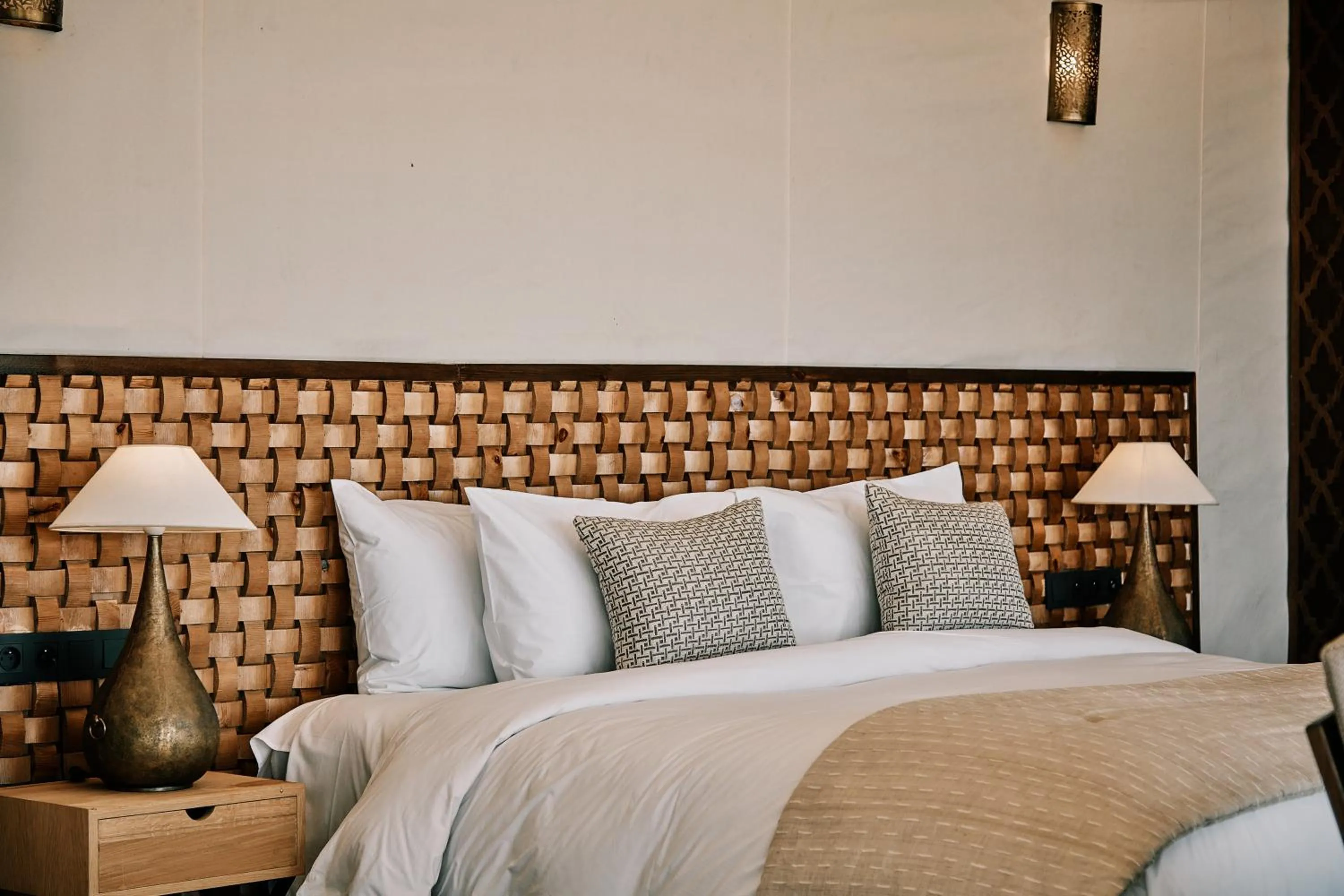 Bed in The White Camel Camp - Agafay Desert Activities