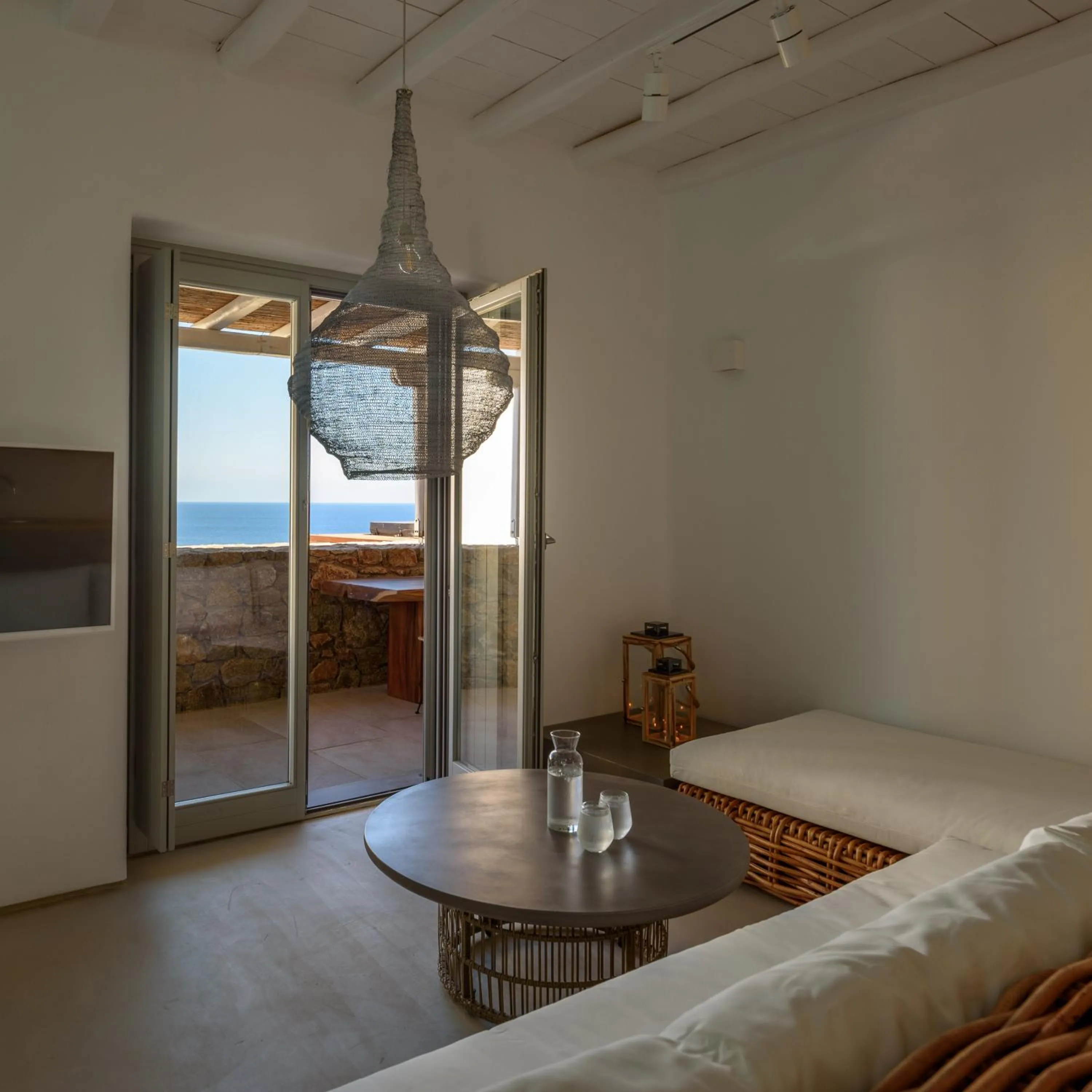 Living room, Bed in The Summit of Mykonos