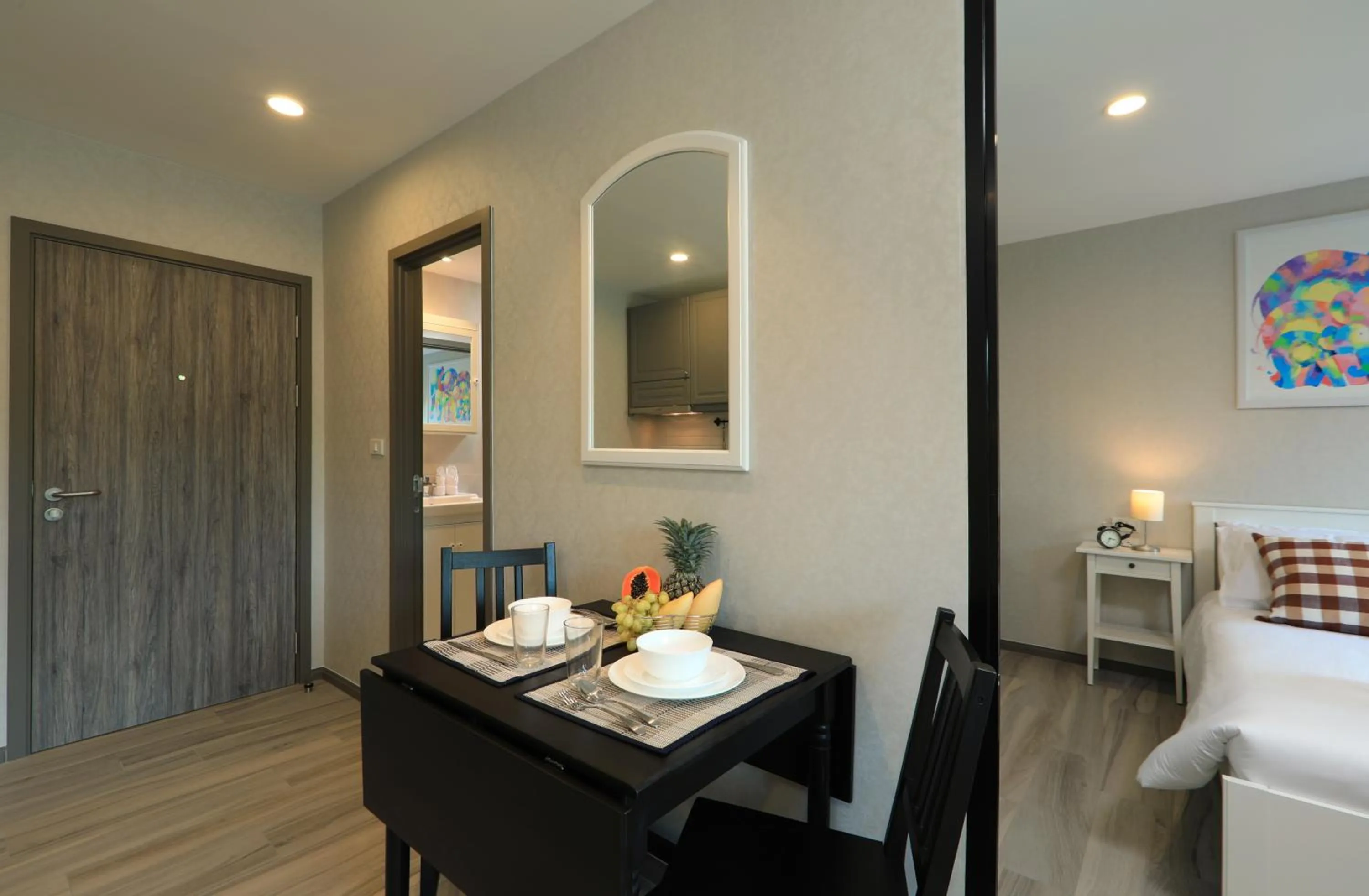 Dining area, Bed in NaiYang beach Title Residencies by My Home Phuket