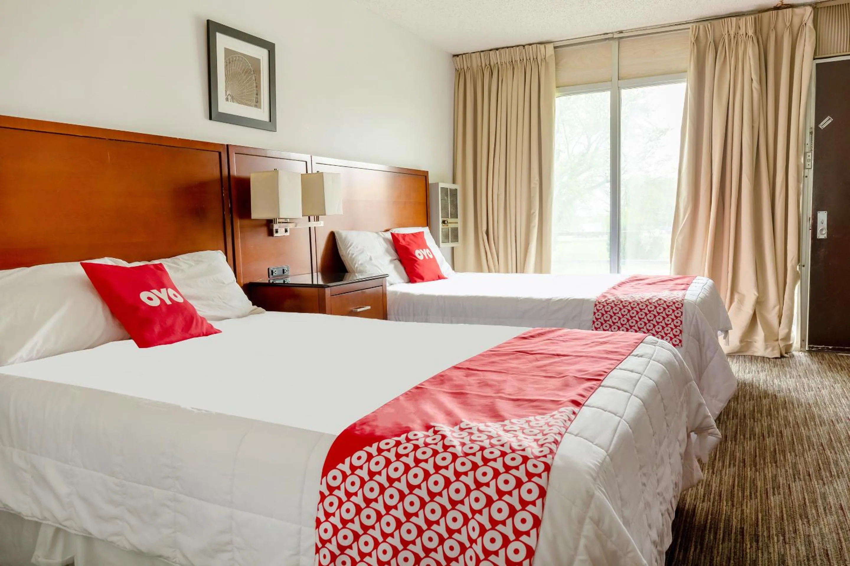 Double Room with Two Double Beds Smoking in OYO Hotel at Chicago Rockford International Airport, IL