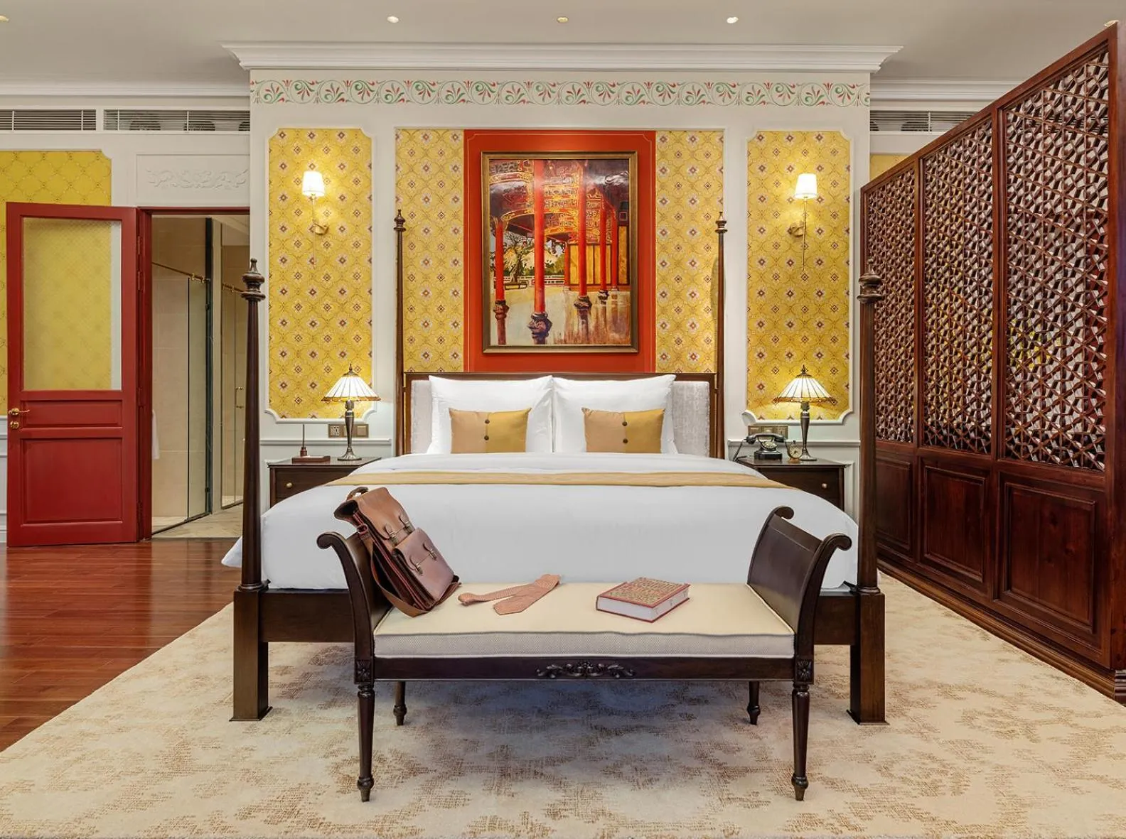 Bedroom, Bed in Ancient Huế Garden Houses